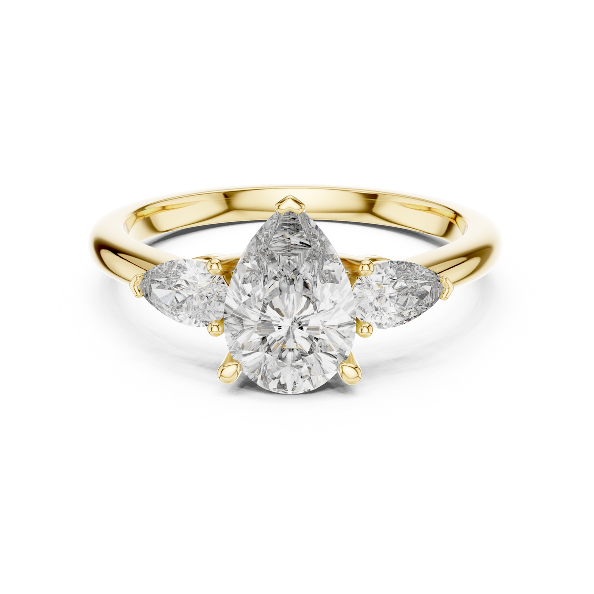 Pear Accent Pear Cut Three Stone Promise Ring