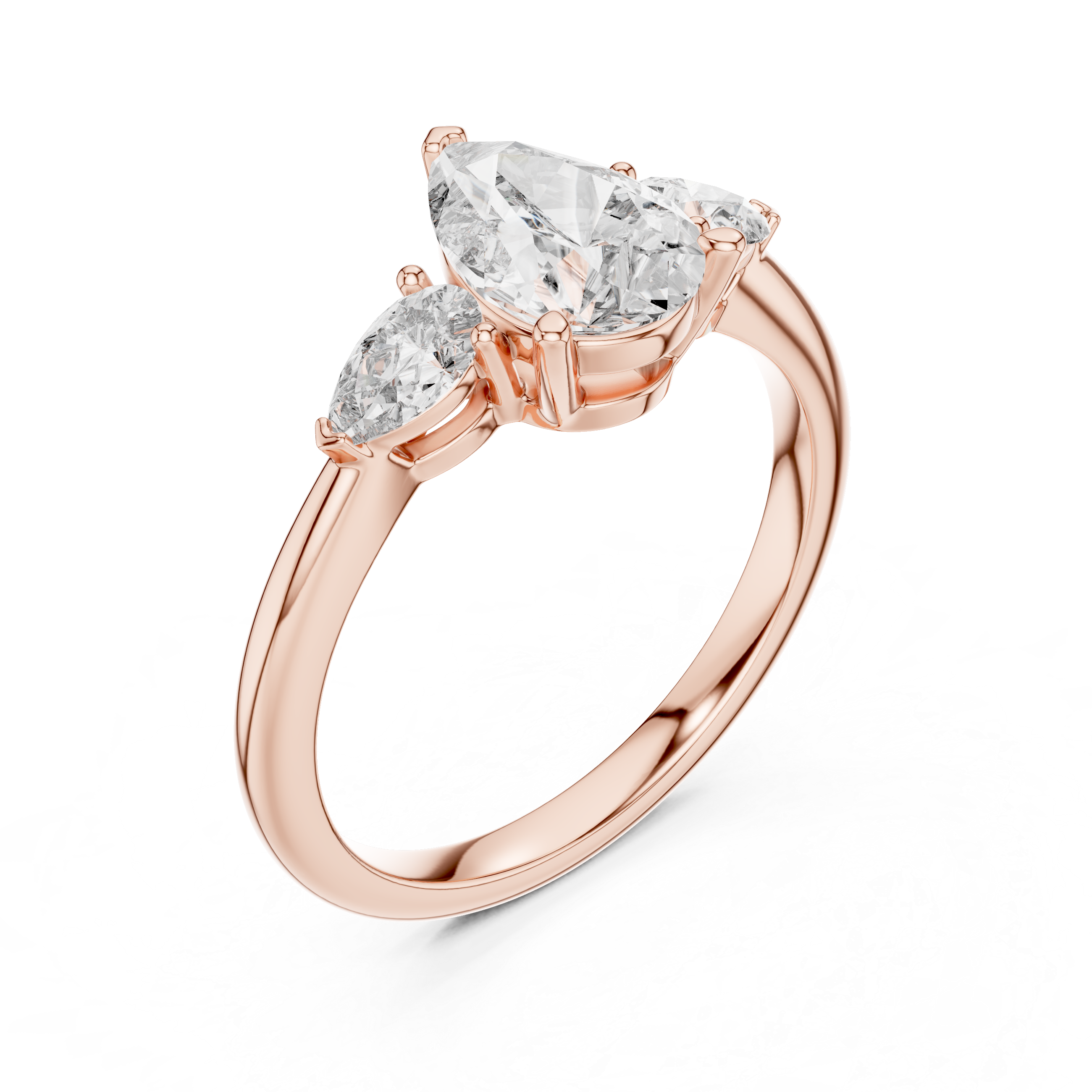 Pear Accent Pear Cut Three Stone Promise Ring