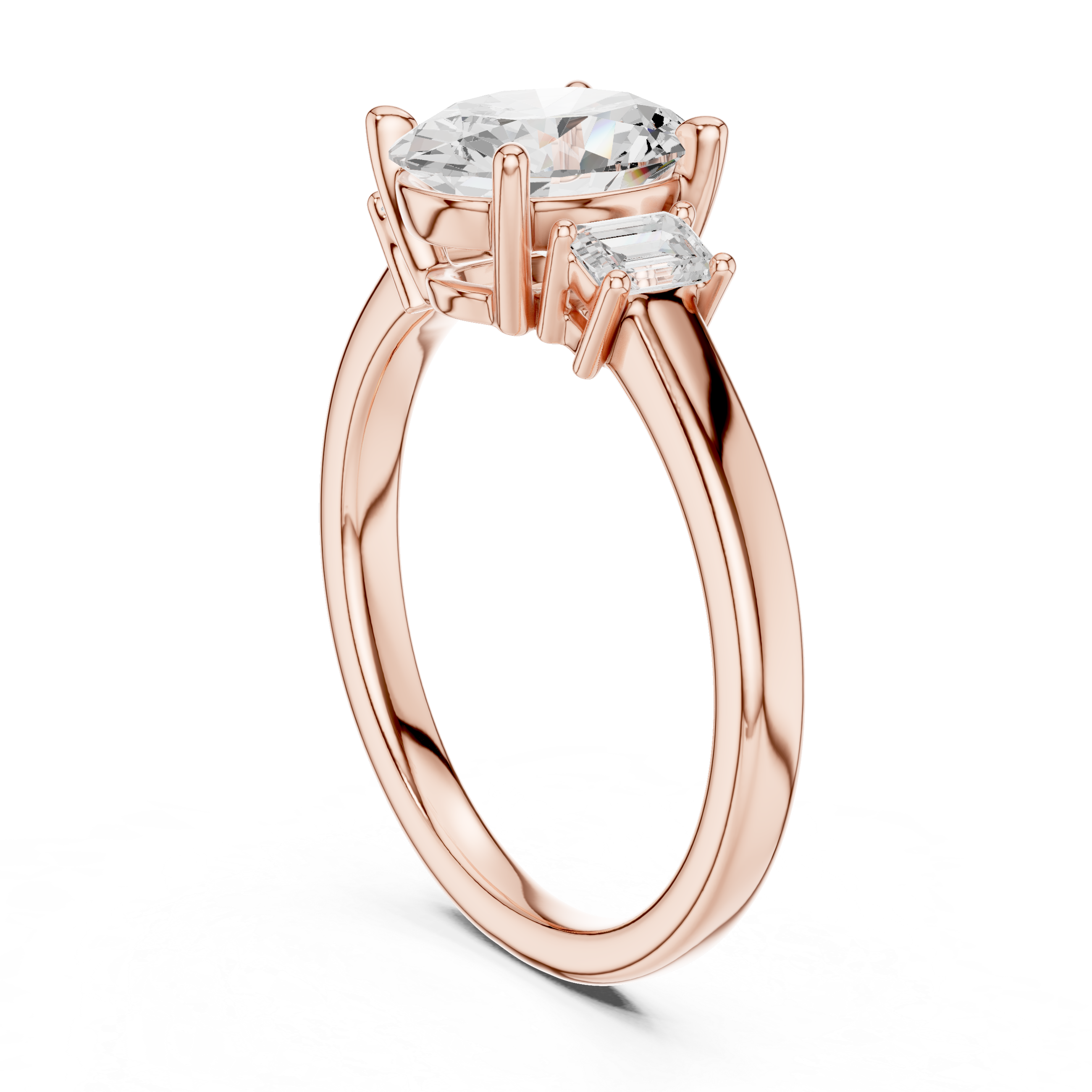 Three Stone Oval Cut Lab Diamond Promise Ring