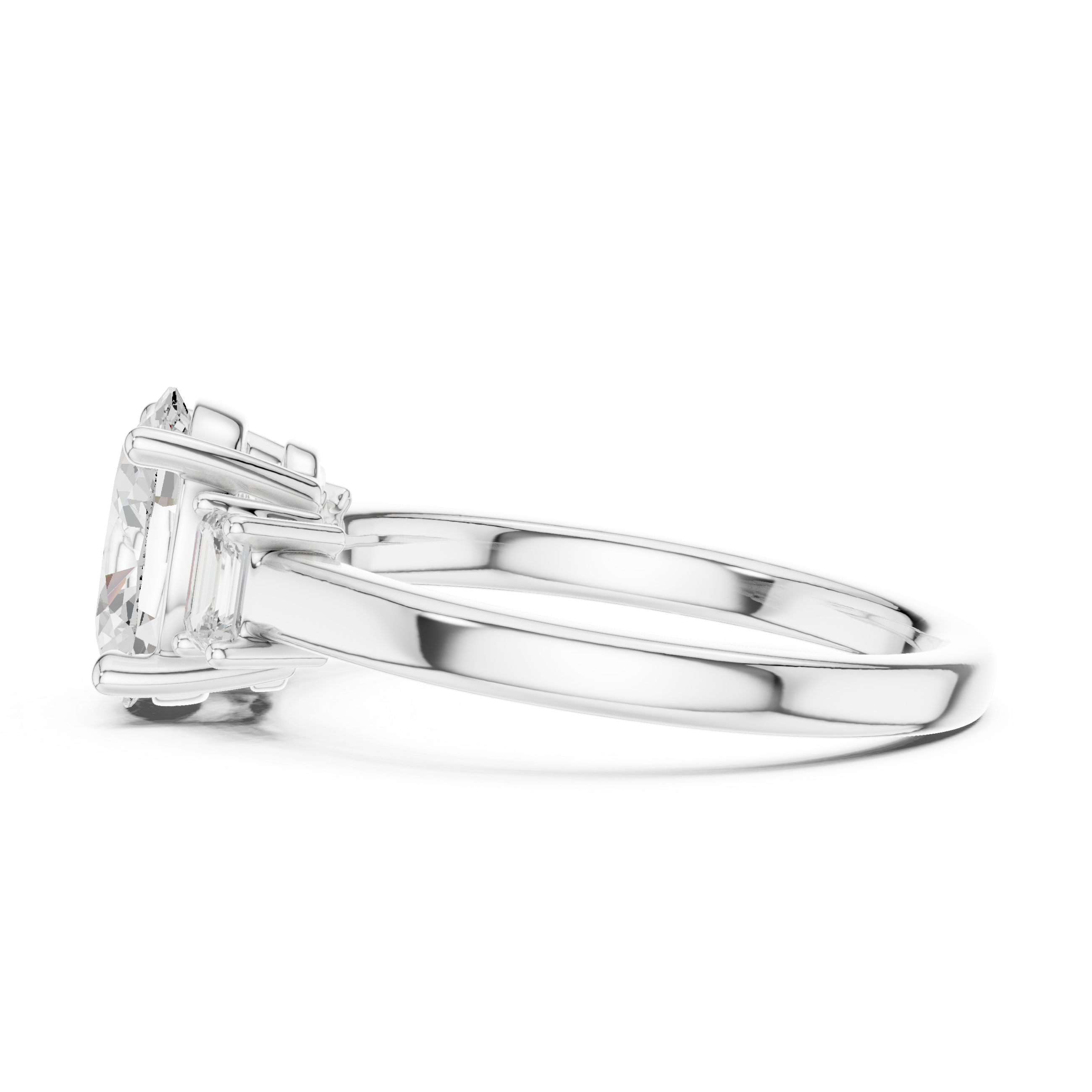 Three Stone Oval Cut Lab Diamond Promise Ring