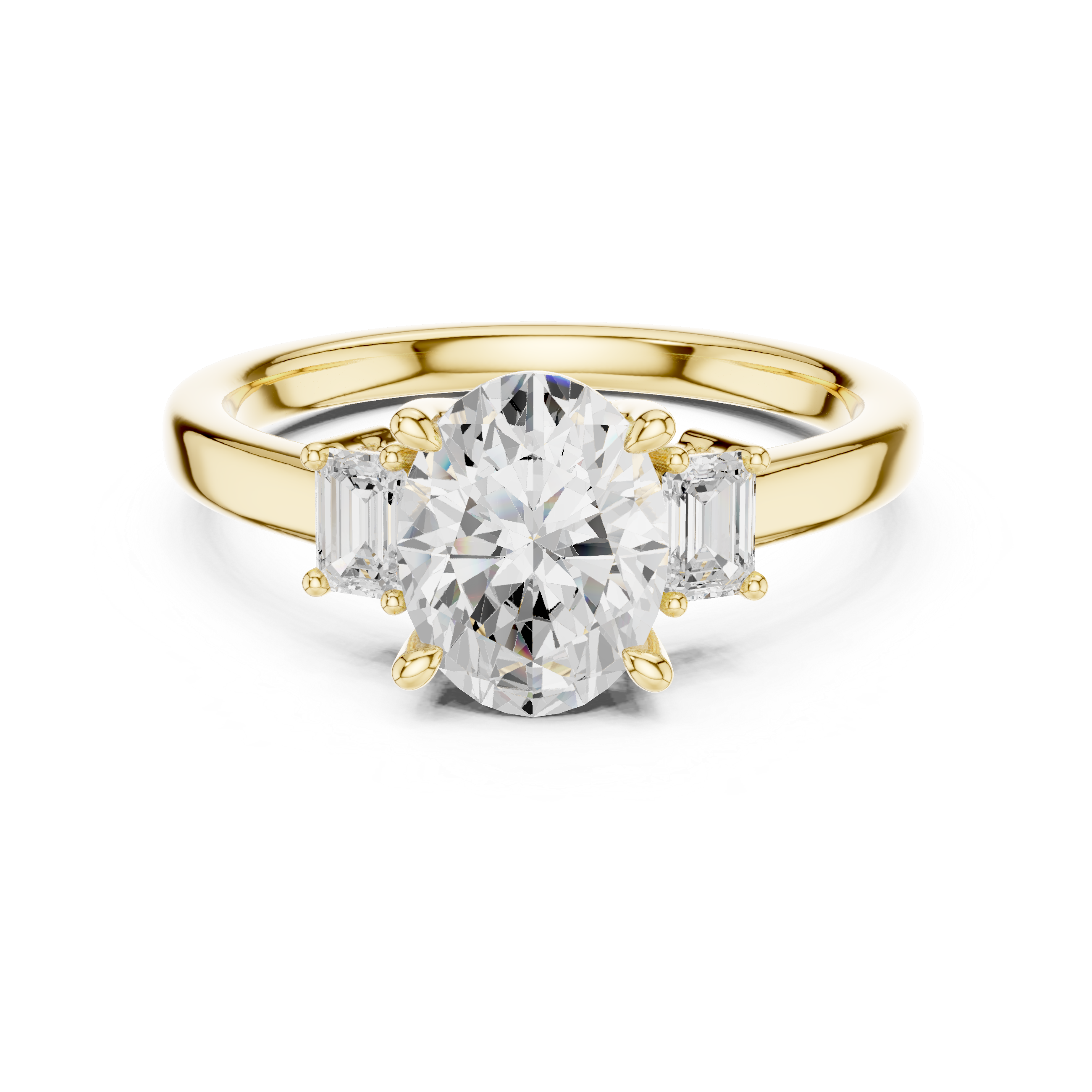 Three Stone Oval Cut Lab Diamond Promise Ring