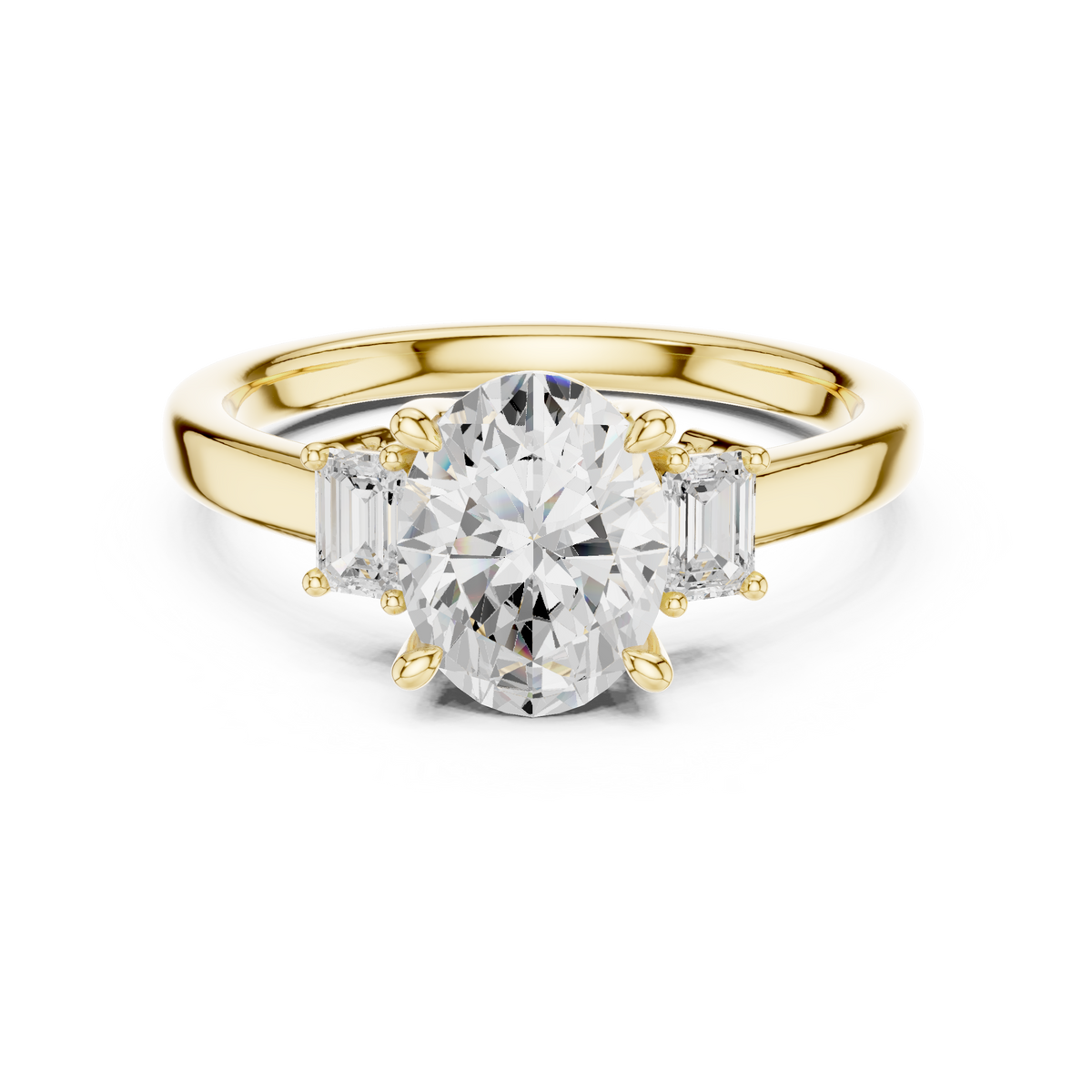 Three Stone Oval Cut Lab Diamond Promise Ring