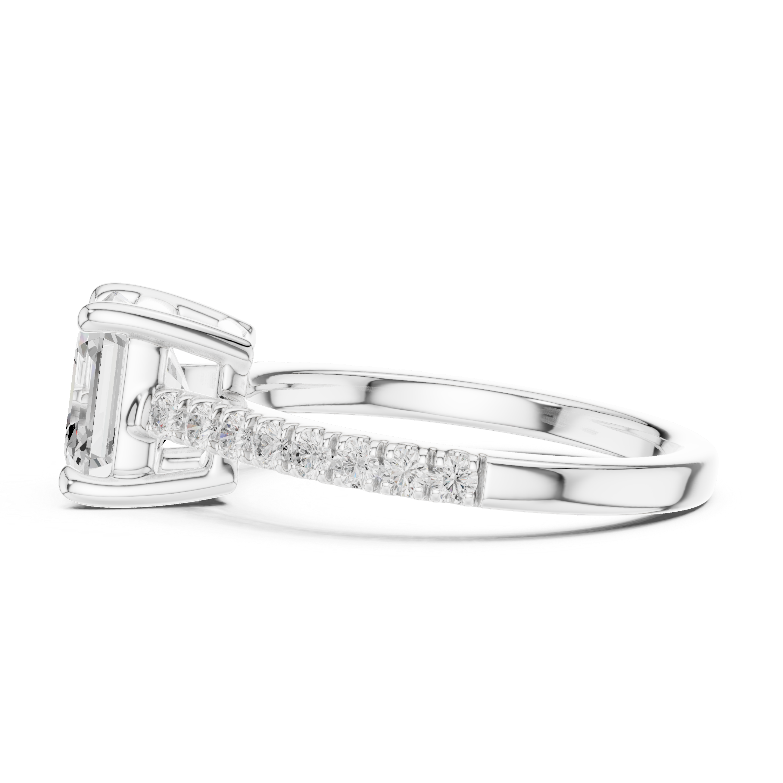 Asscher Cut Lab Grown Diamond Engagement Ring