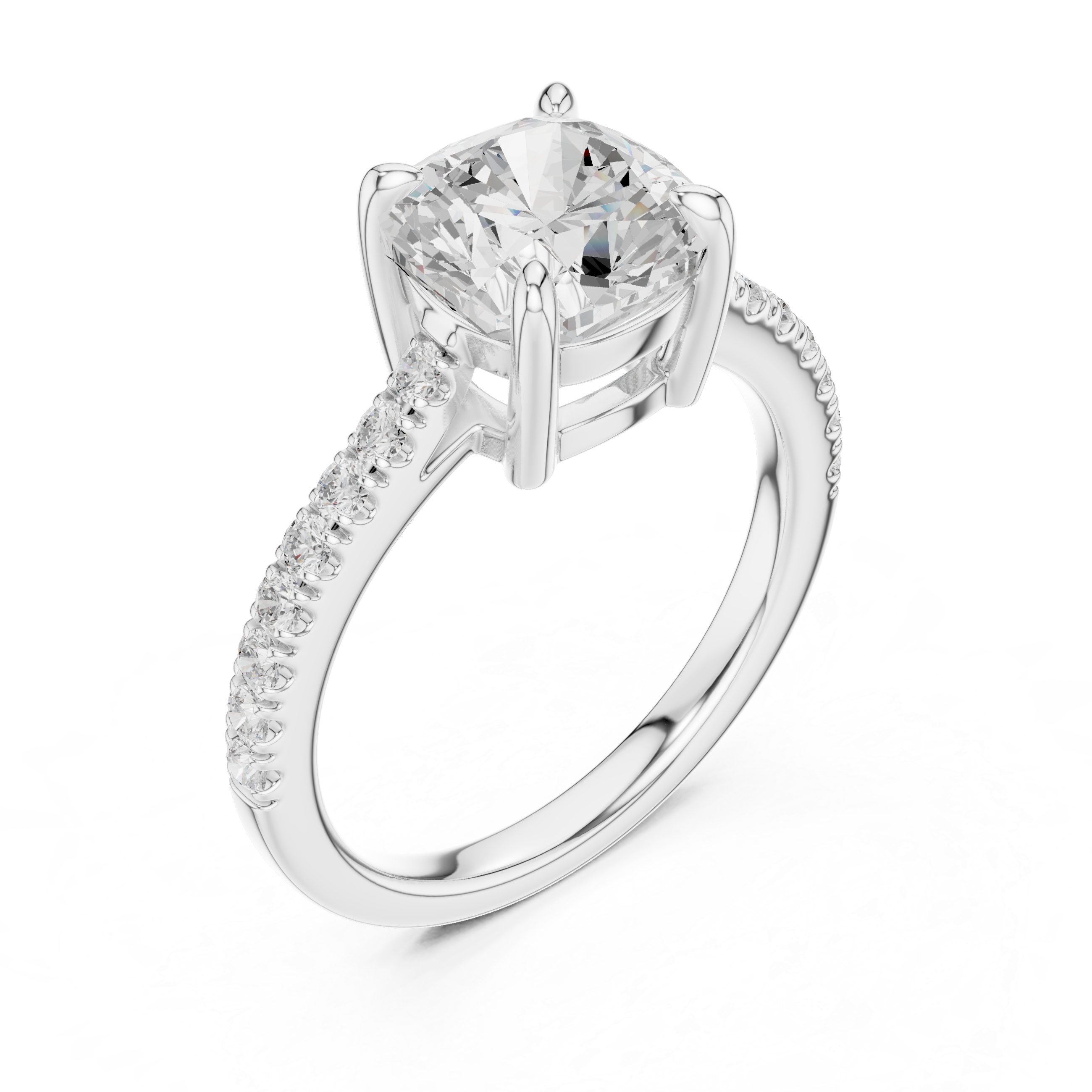 Cushion Cut Lab Grown Diamond Engagement Ring
