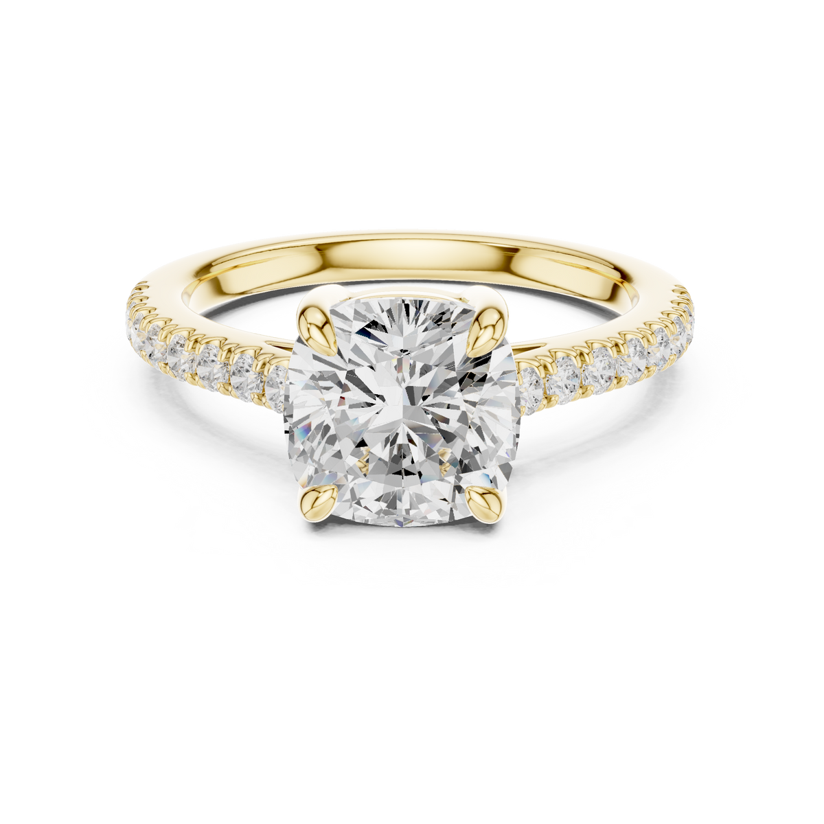Cushion Cut Lab Grown Diamond Engagement Ring