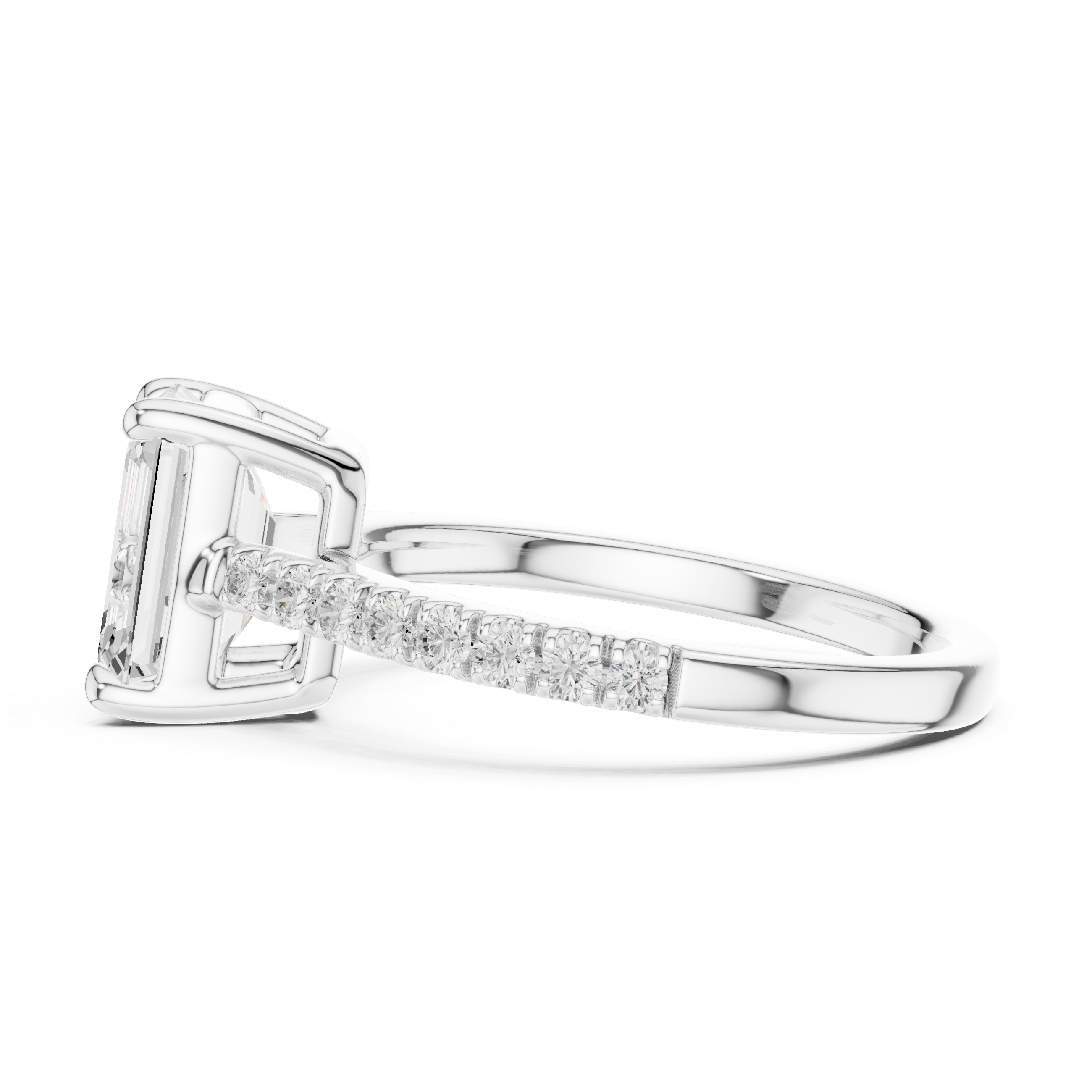 Emerald Cut Lab Grown Diamond Engagement Ring