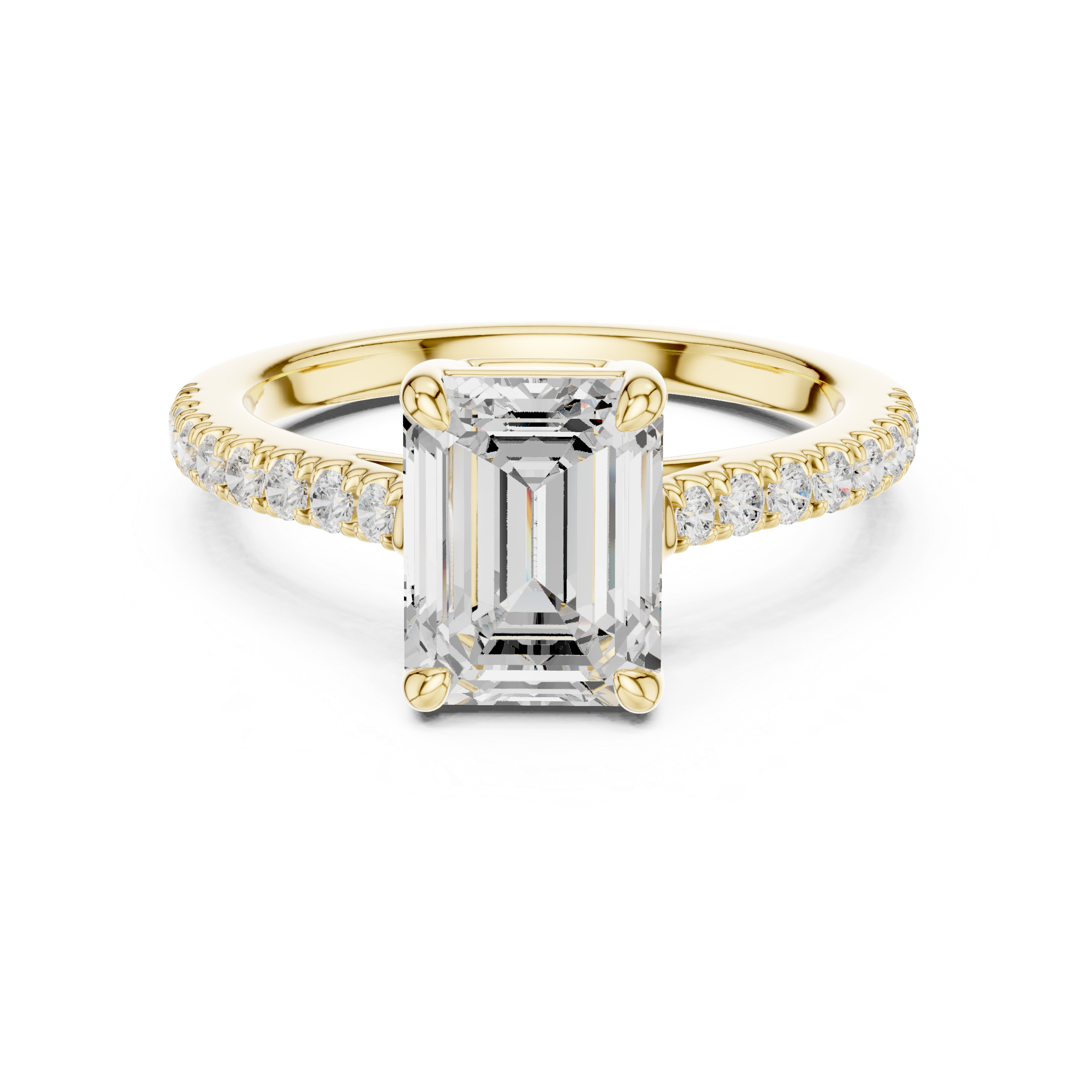 Emerald Cut Lab Grown Diamond Engagement Ring