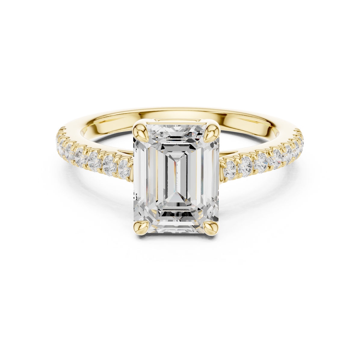 Emerald Cut Lab Grown Diamond Engagement Ring