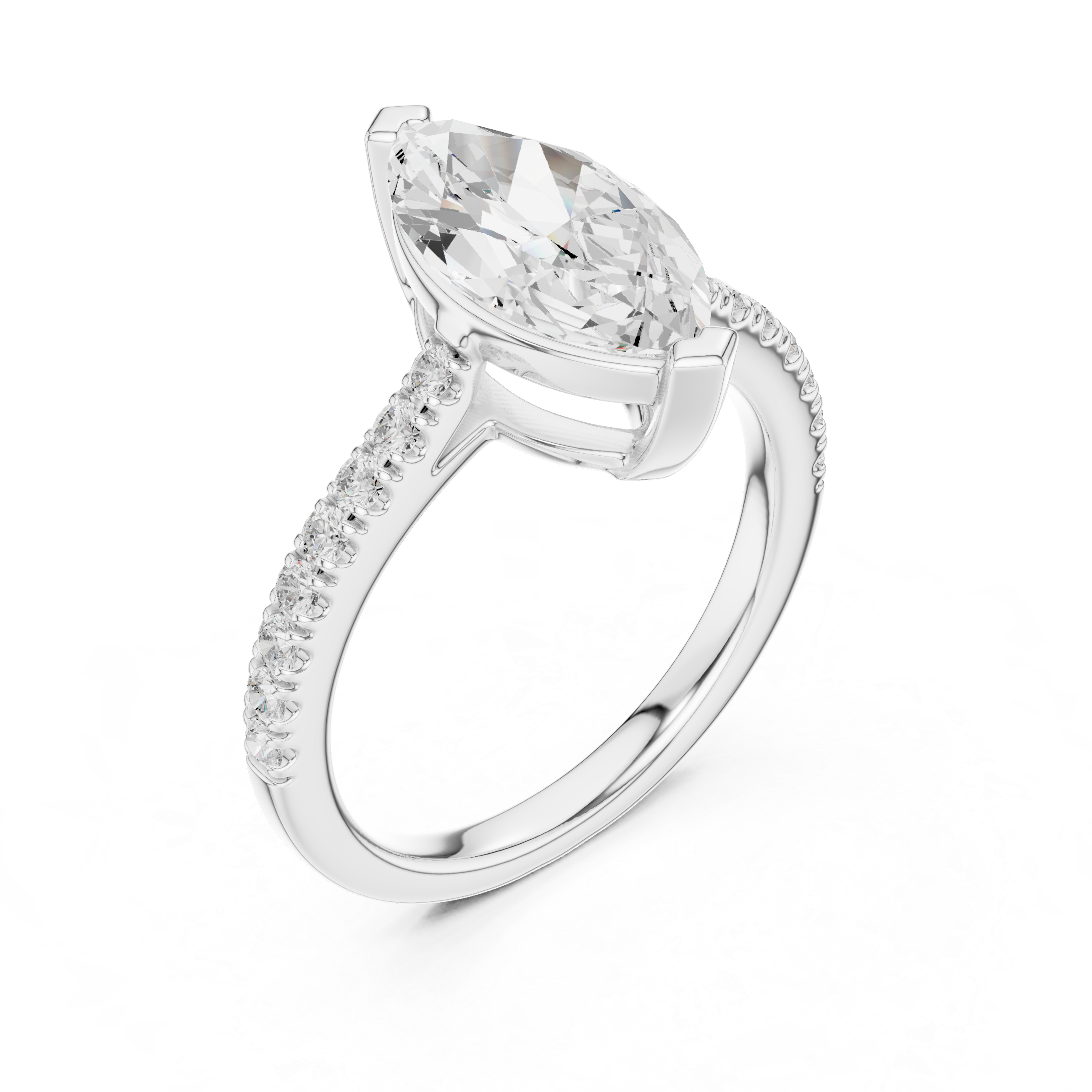Marquise Cut Lab Grown Diamond Engagement Ring