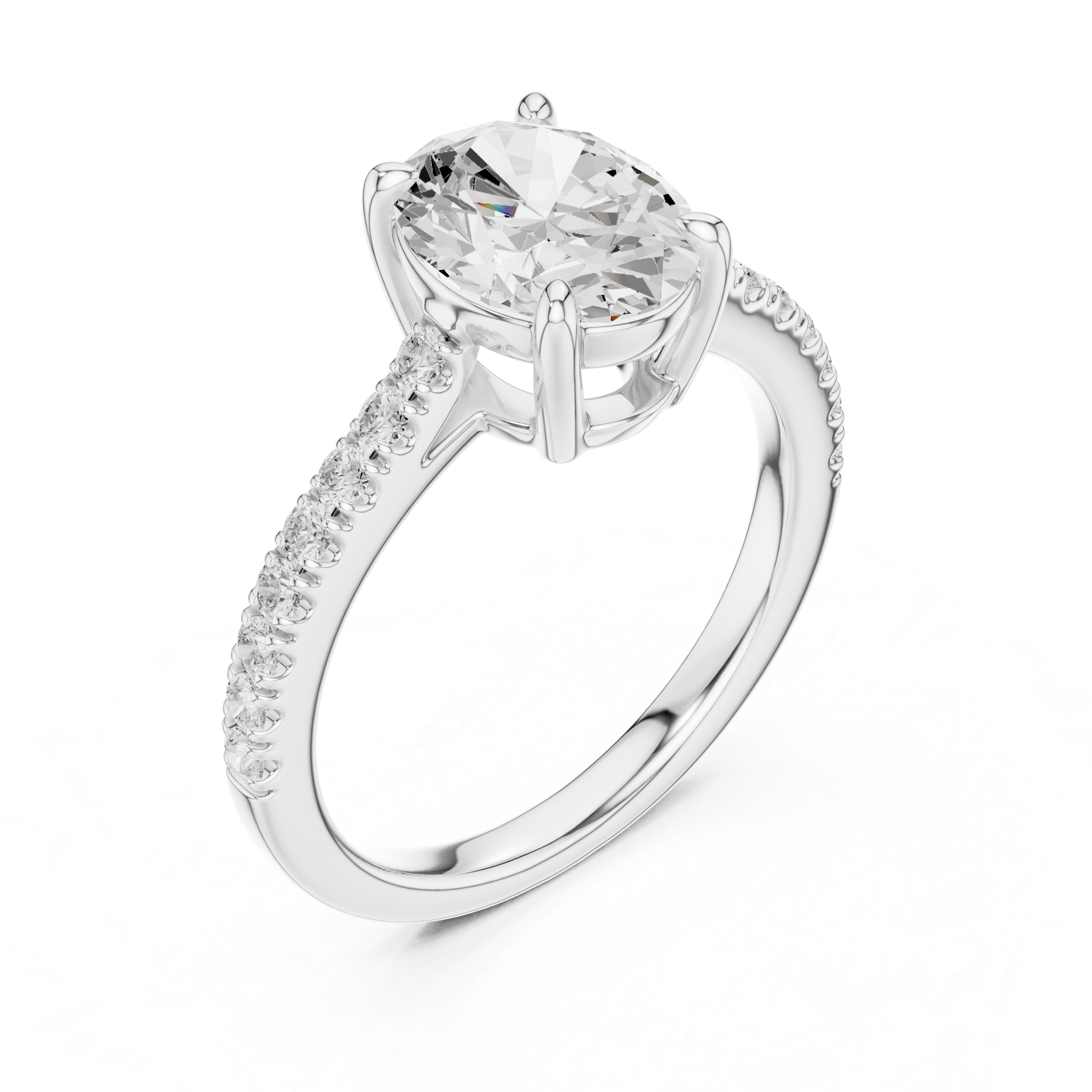 Oval Cut Lab Grown Diamond Engagement Ring