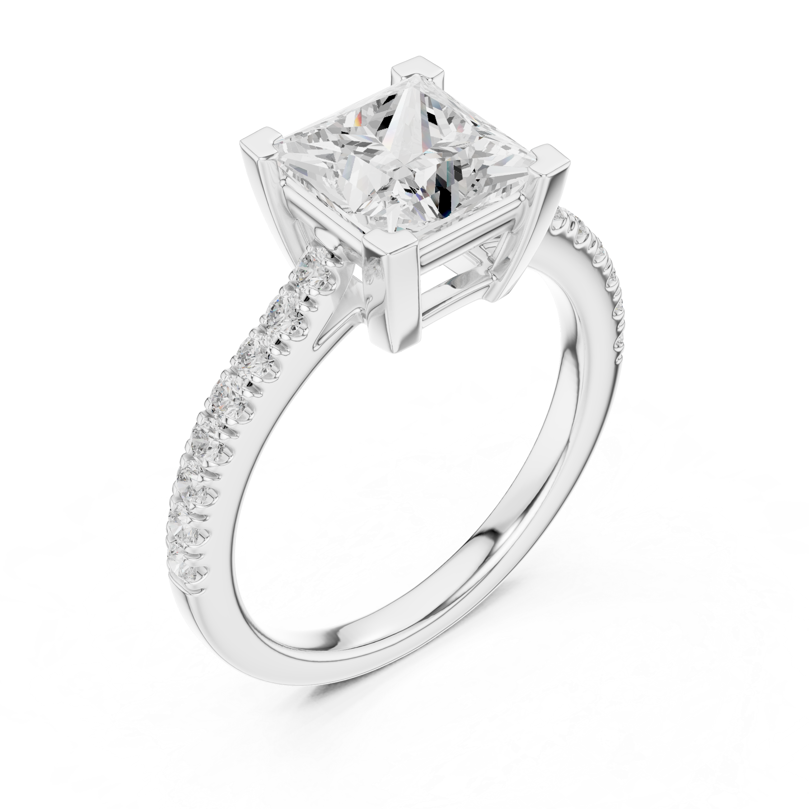 Princess Cut Lab Grown Diamond Engagement Ring
