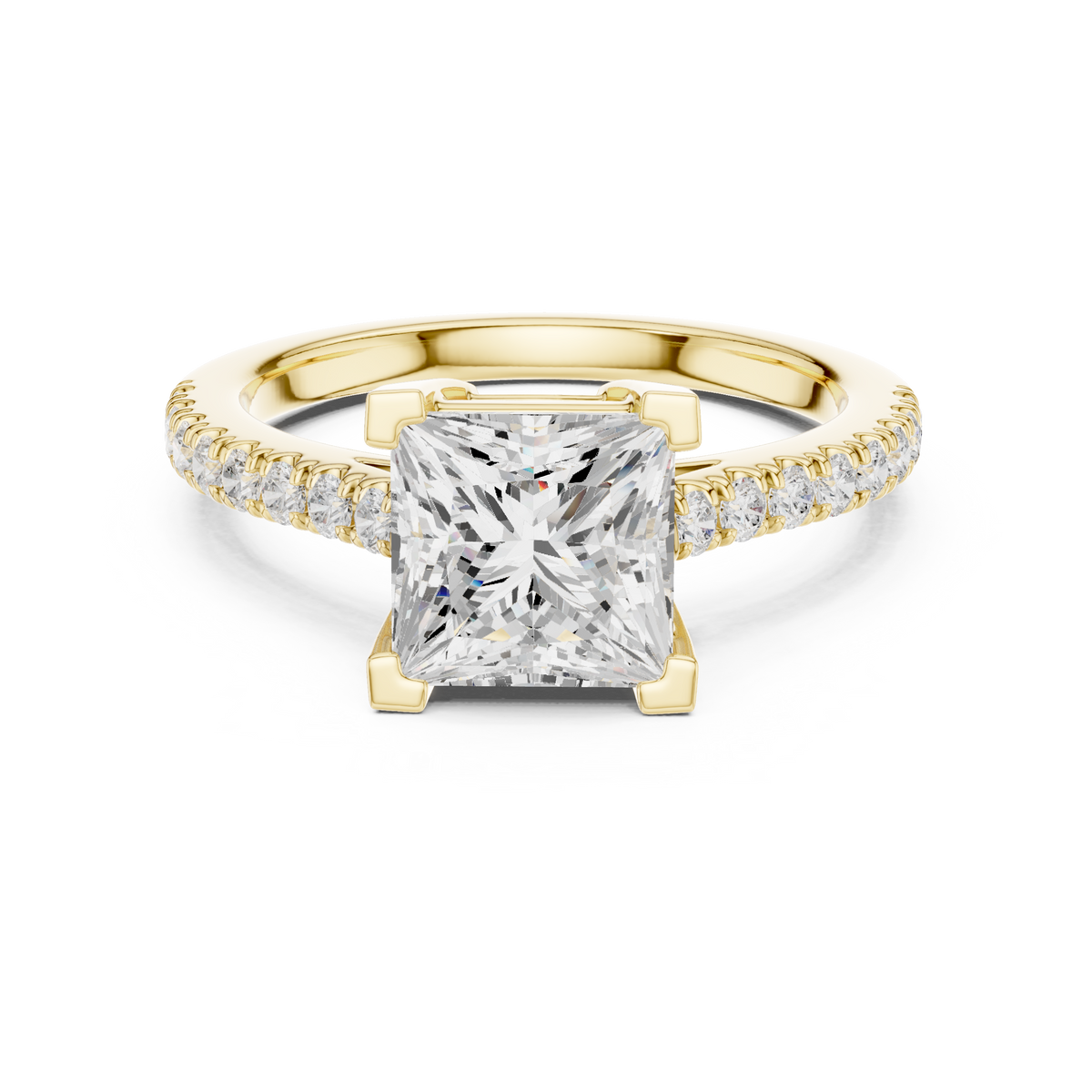 Princess Cut Lab Grown Diamond Engagement Ring