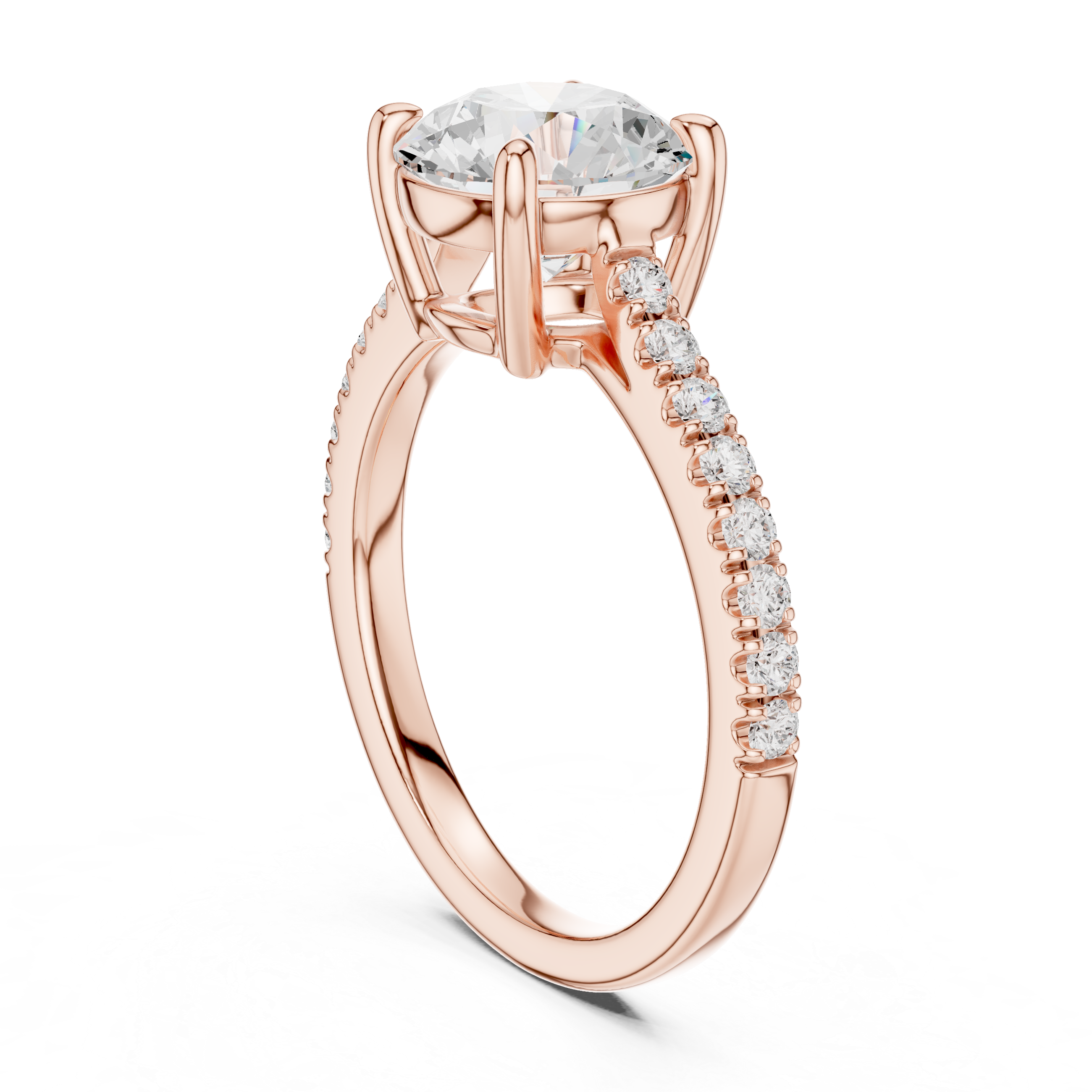 Round Cut Lab Grown Diamond Engagement Ring