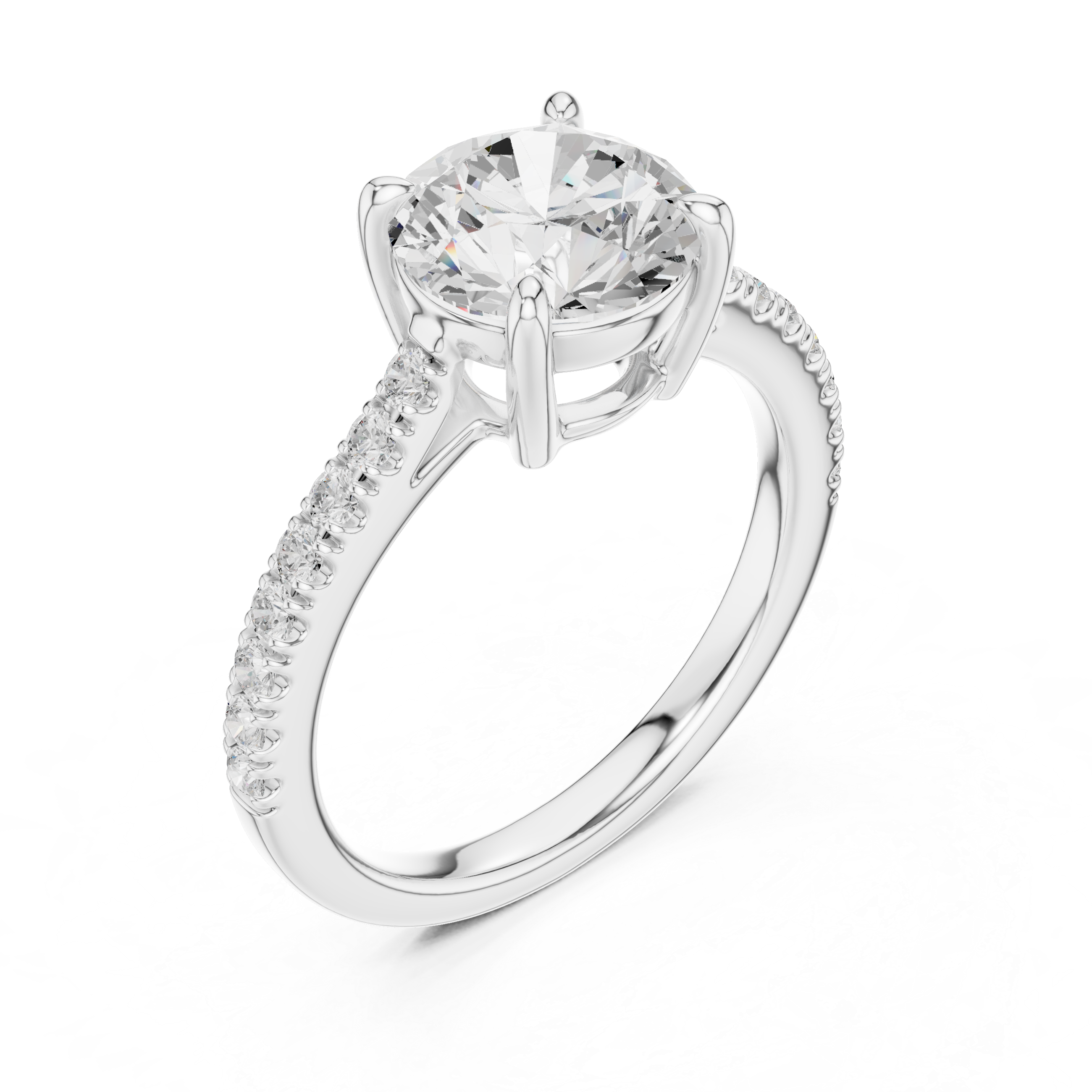 Round Cut Lab Grown Diamond Engagement Ring
