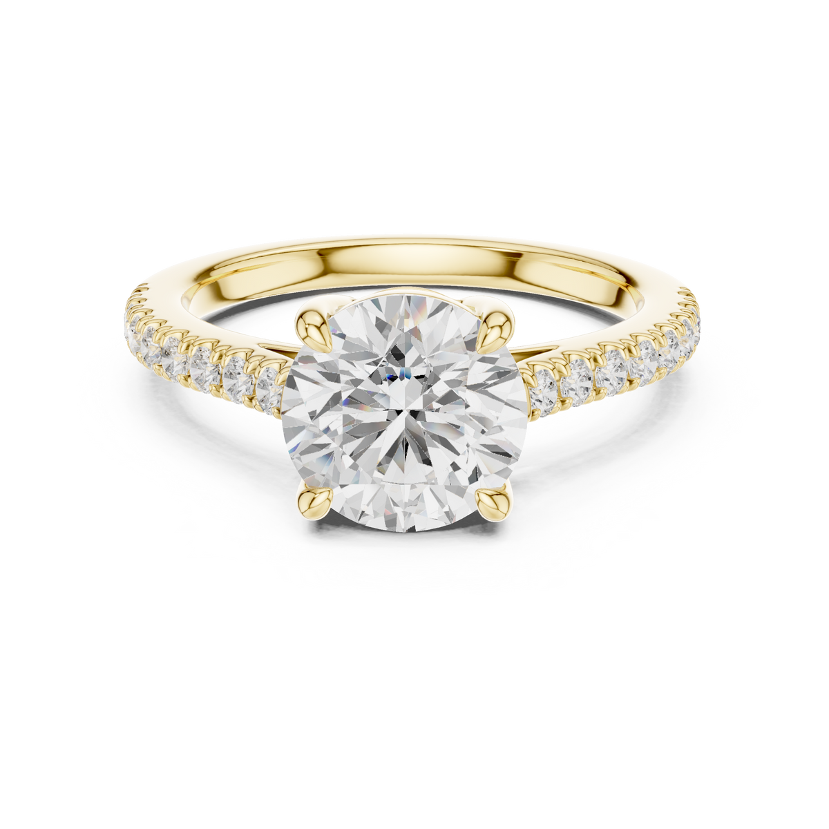 Round Cut Lab Grown Diamond Engagement Ring