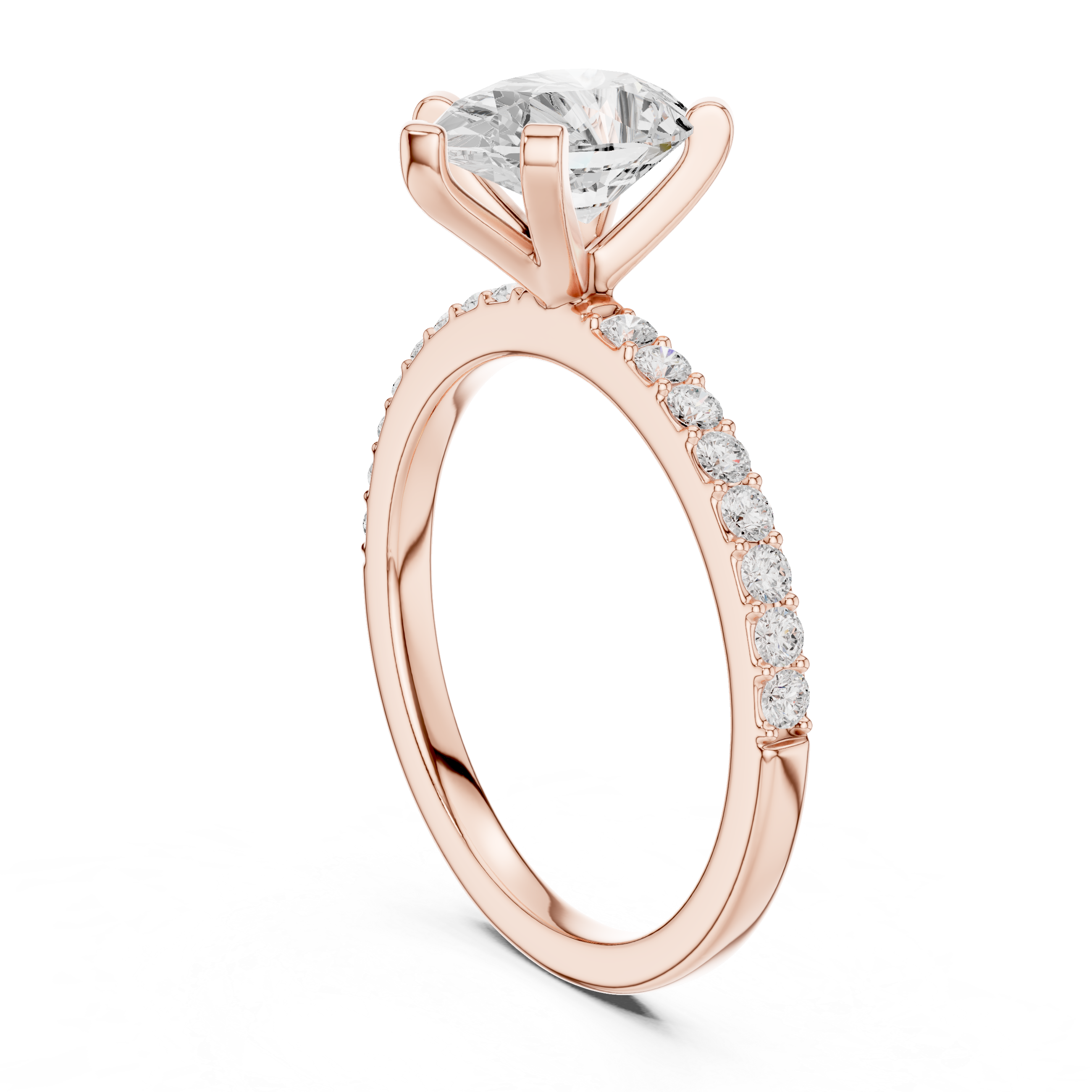 Pear Cut Diamond Engagement Ring With Diamond Band