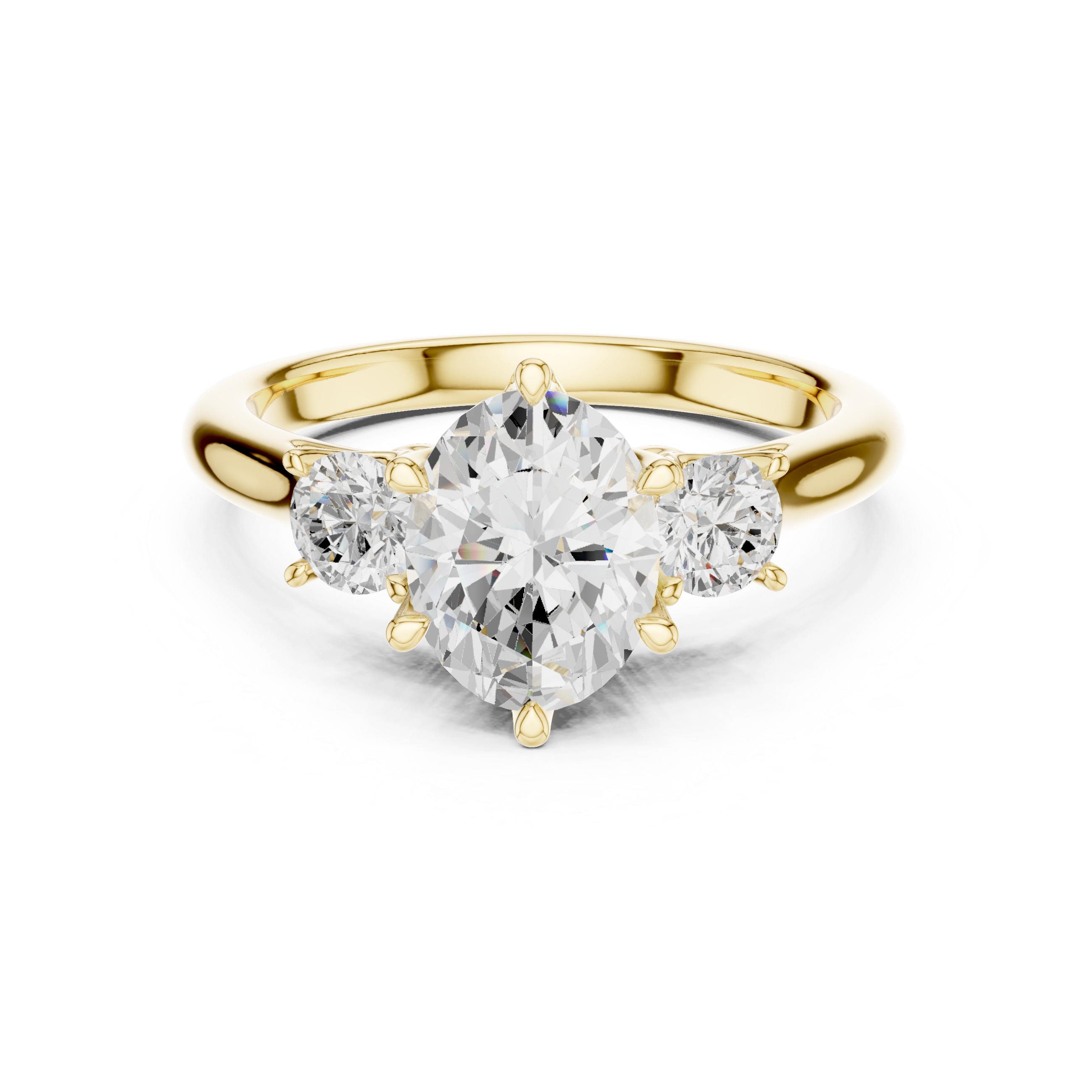 Oval Cut Lab Diamond Trilogy Ring