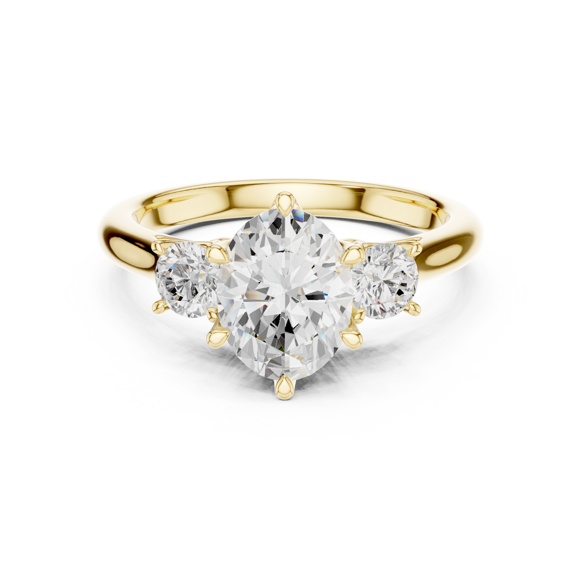 Oval Cut Lab Diamond Trilogy Ring