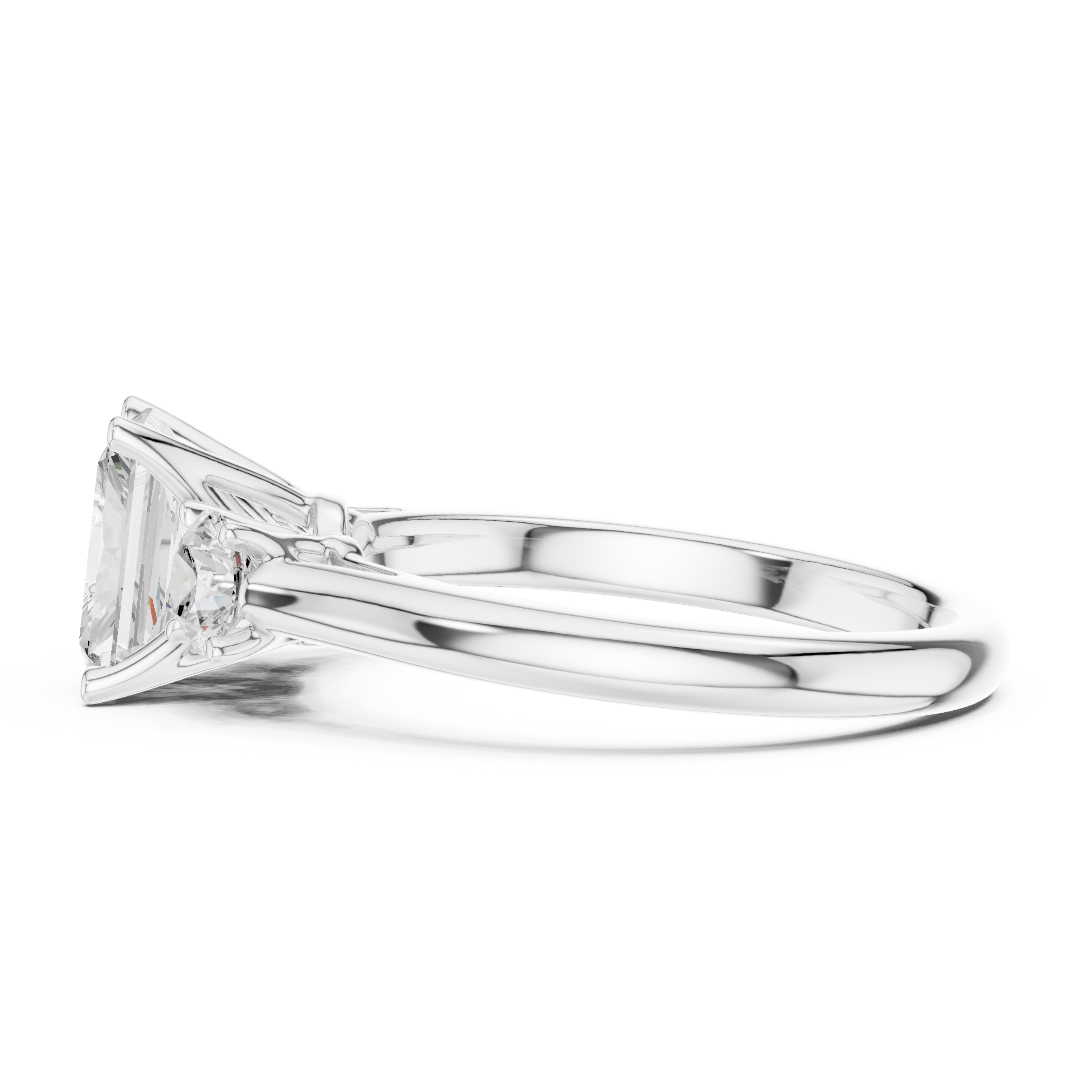 Radiant Cut Lab Diamond Trilogy Ring