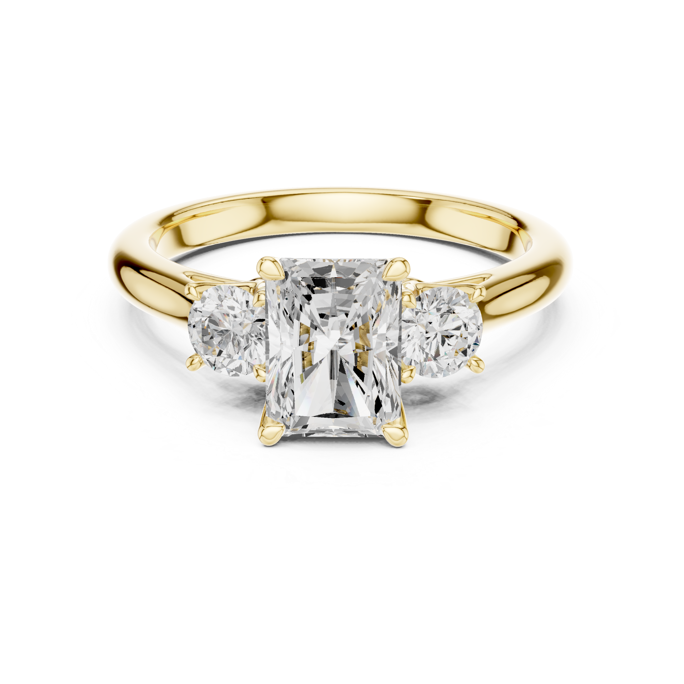Radiant Cut Lab Diamond Trilogy Ring