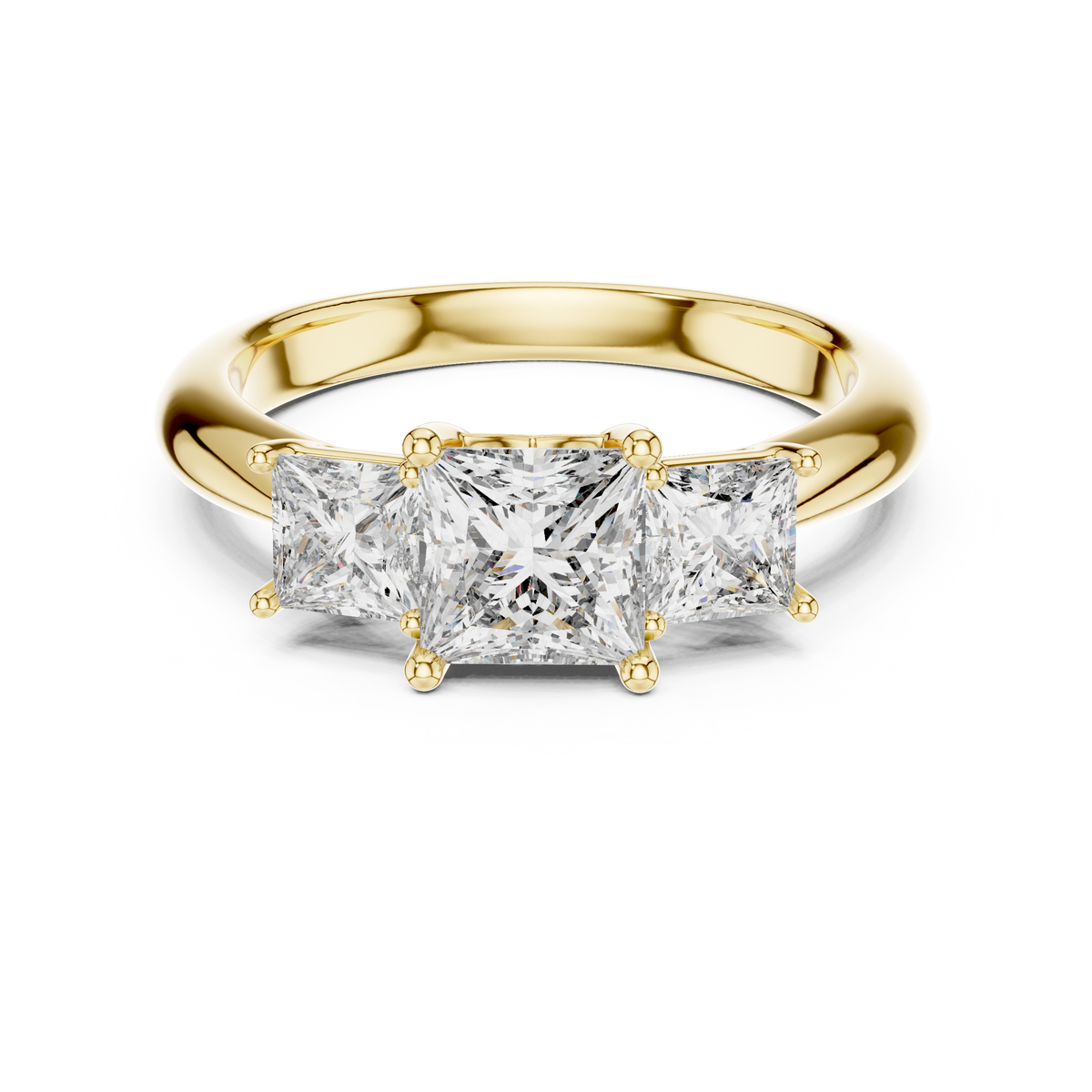 Princess Cut Three-Stone Diamond Ring