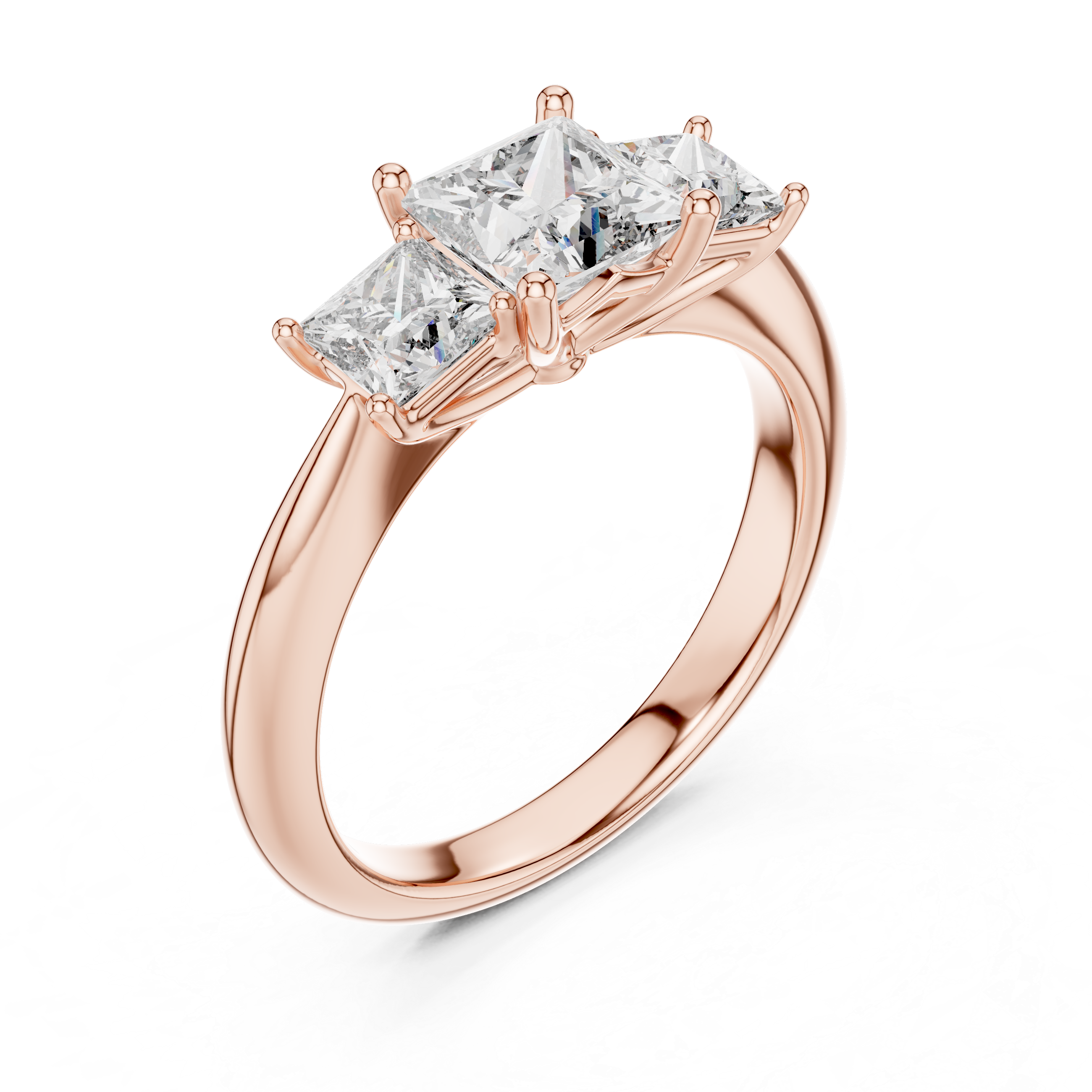 Princess Cut Three-Stone Diamond Ring