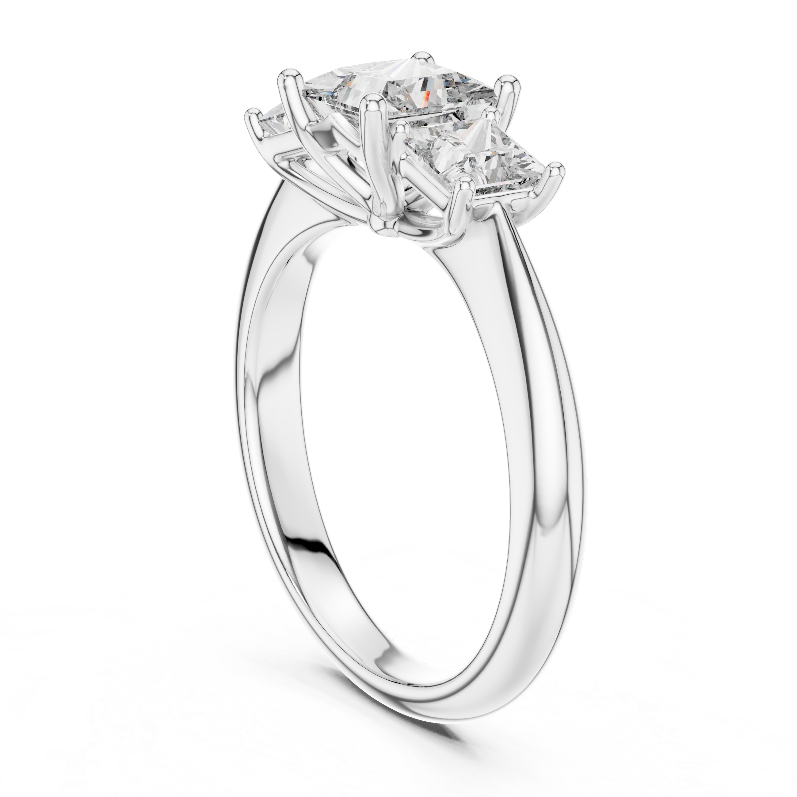 Princess Cut Three-Stone Diamond Ring