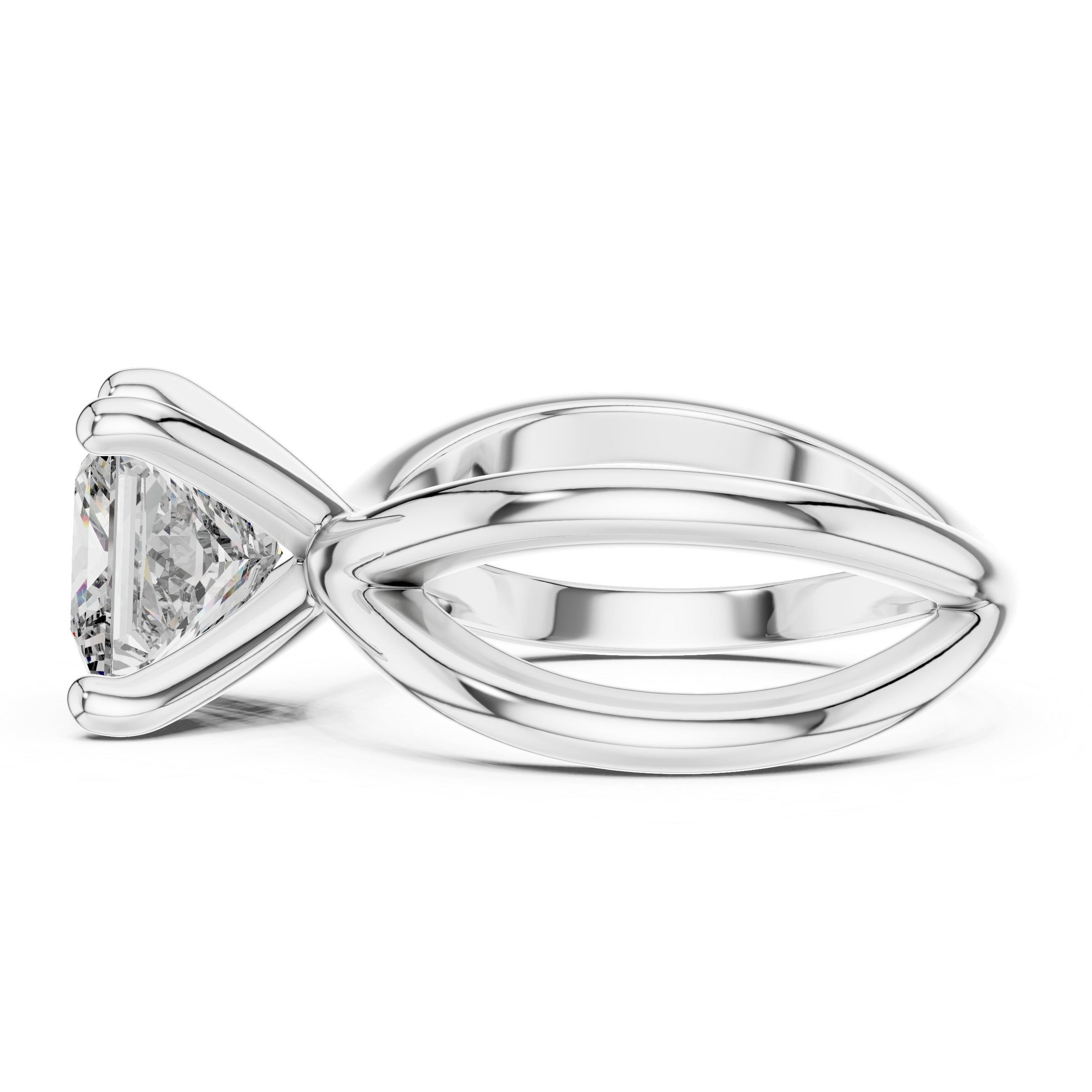 Criss-Cross Princess Cut Diamond Solitaire Ring