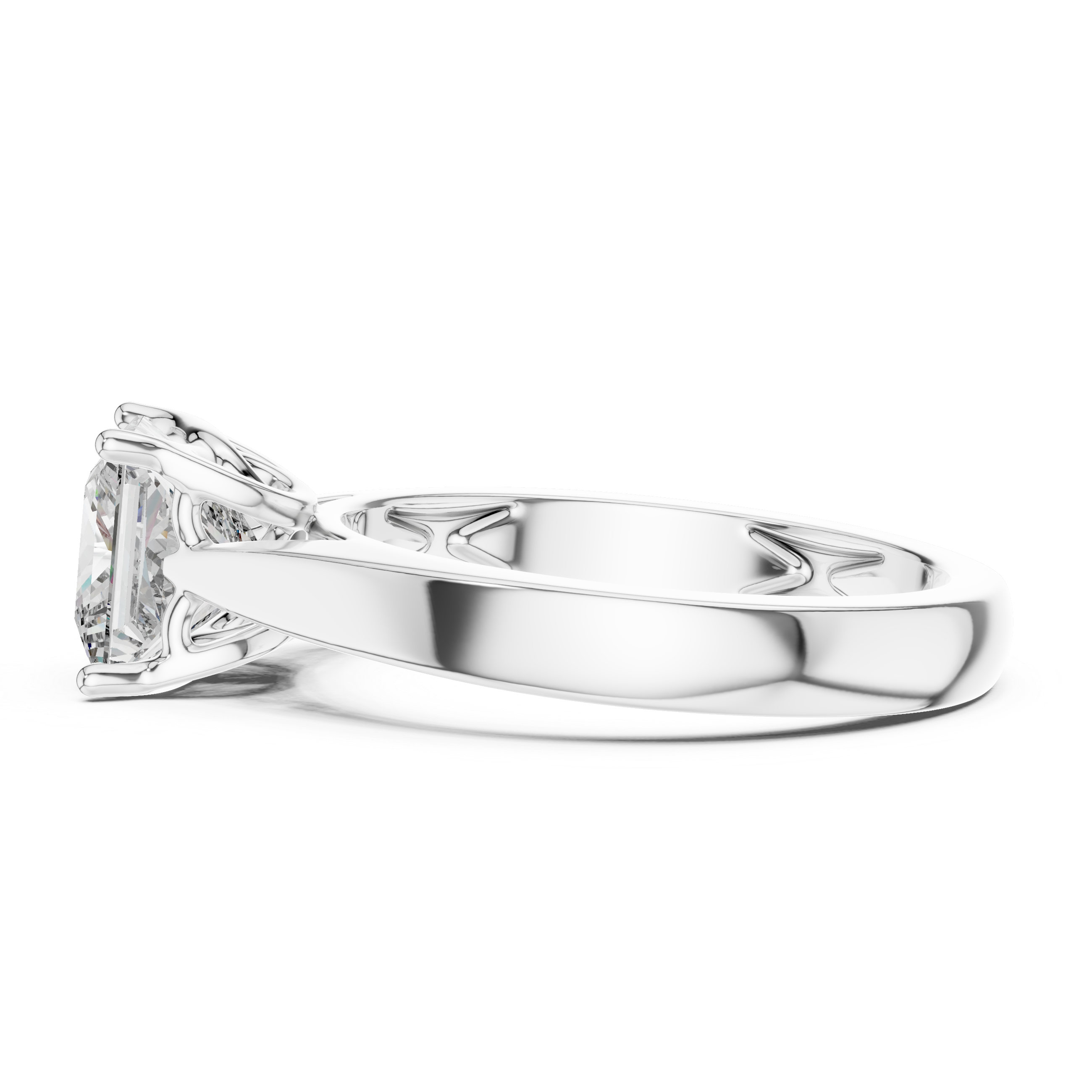 Princess Cut Diamond Solitaire Thick Ring