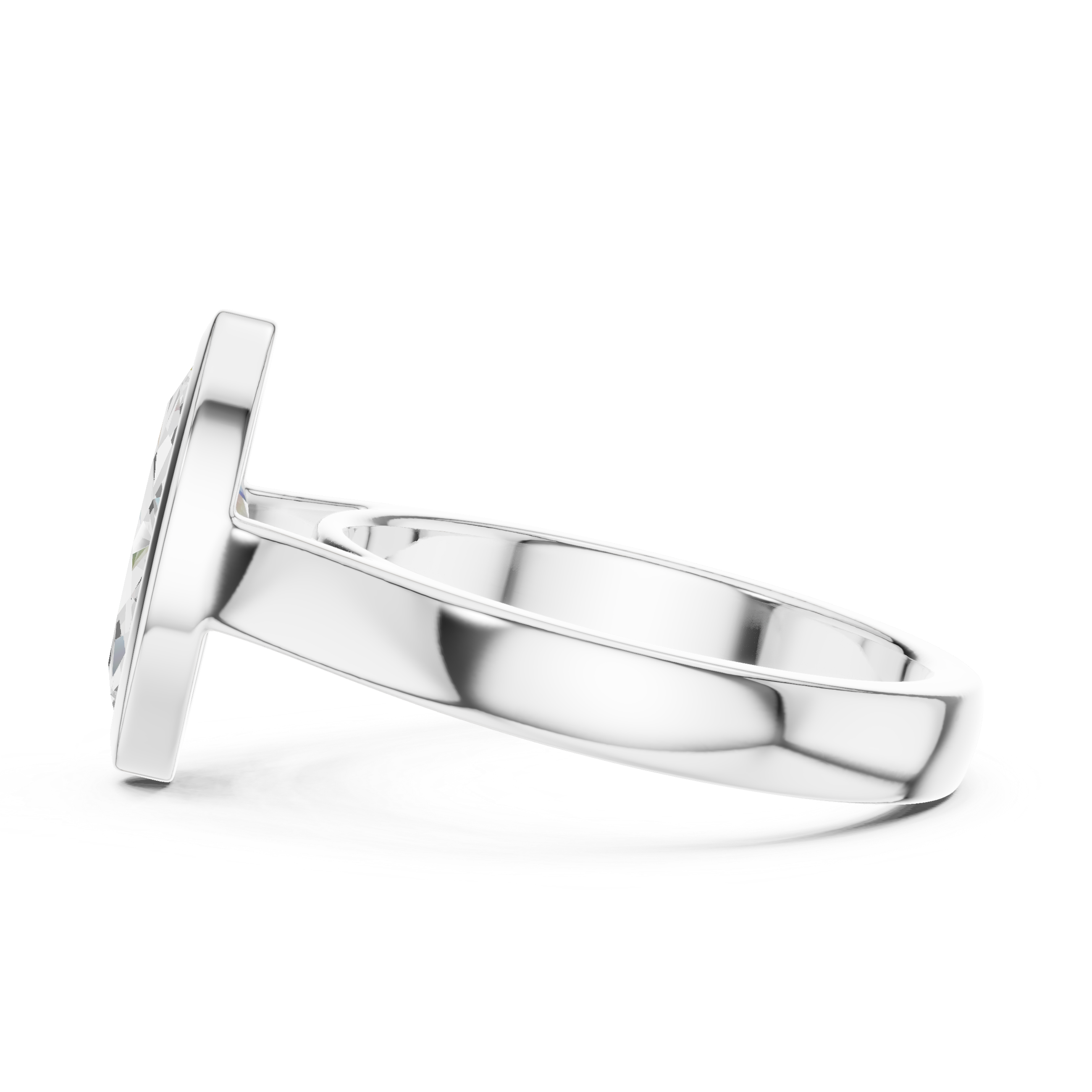 Marquise Cut Bezel Set Lab Diamond Solitaire Ring
