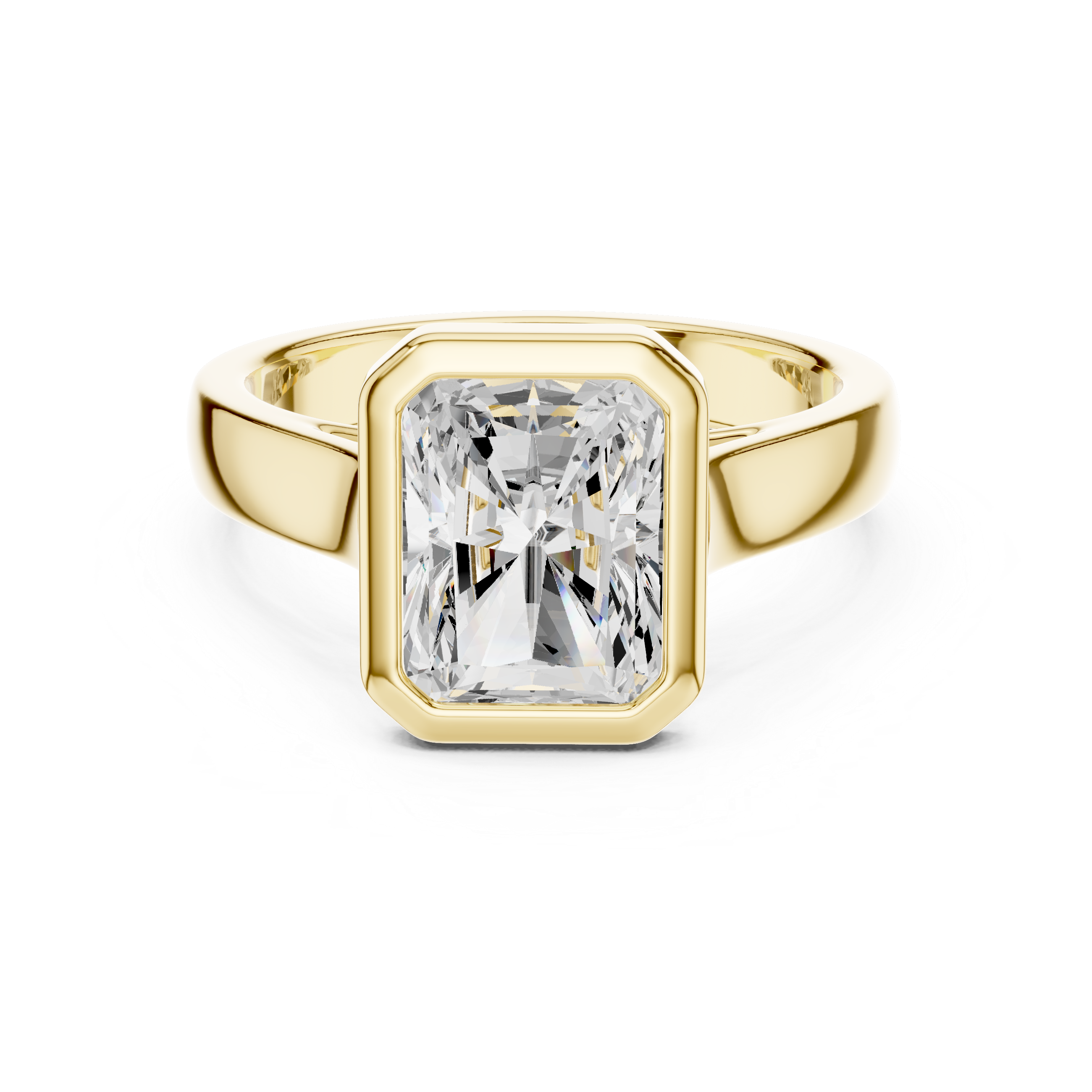 Radiant Cut Bezel Set Lab Diamond Solitaire Ring
