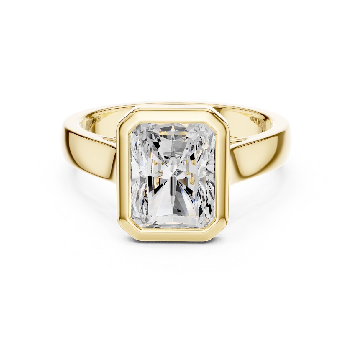 Radiant Cut Bezel Set Lab Diamond Solitaire Ring