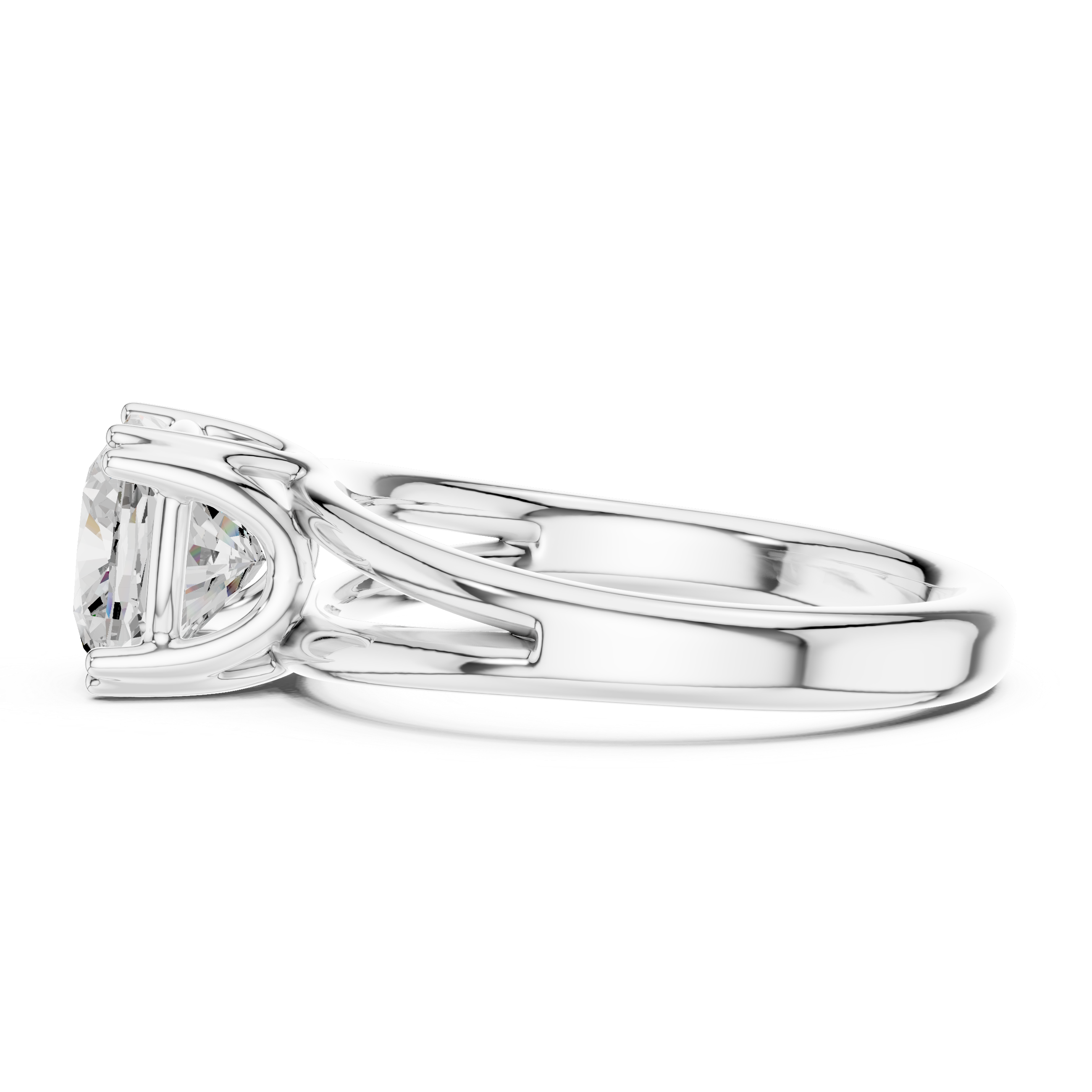 Classic Cushion Cut Double Prong Solitaire Diamond Ring
