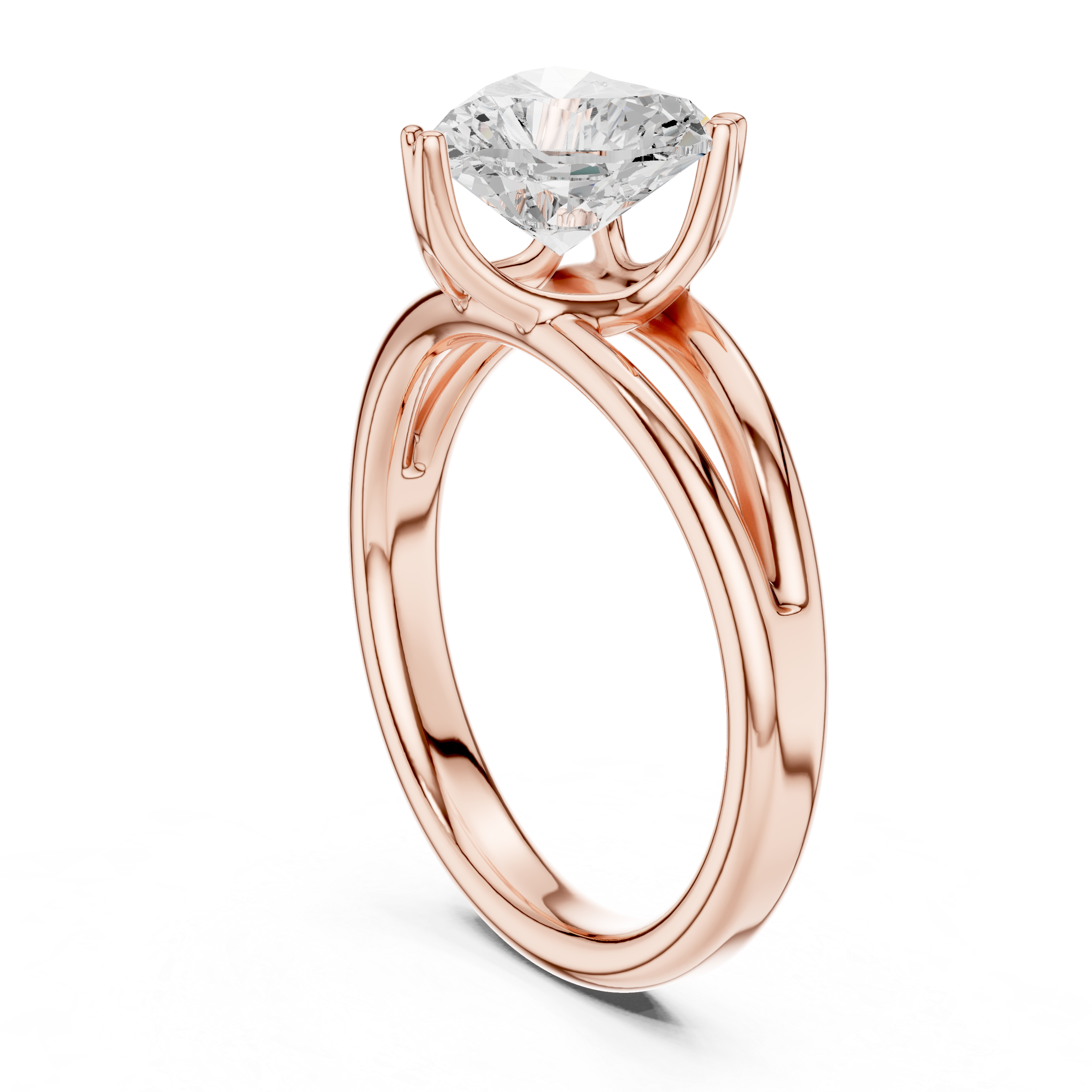 Classic Heart Cut Double Prong Solitaire Diamond Ring