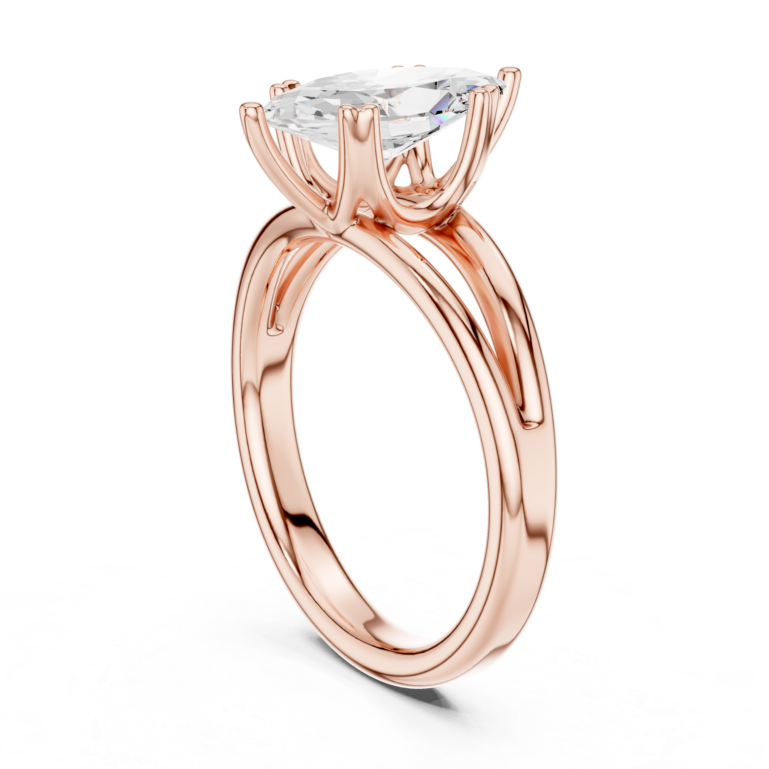 Classic Marquise Cut Double Prong Solitaire Diamond Ring