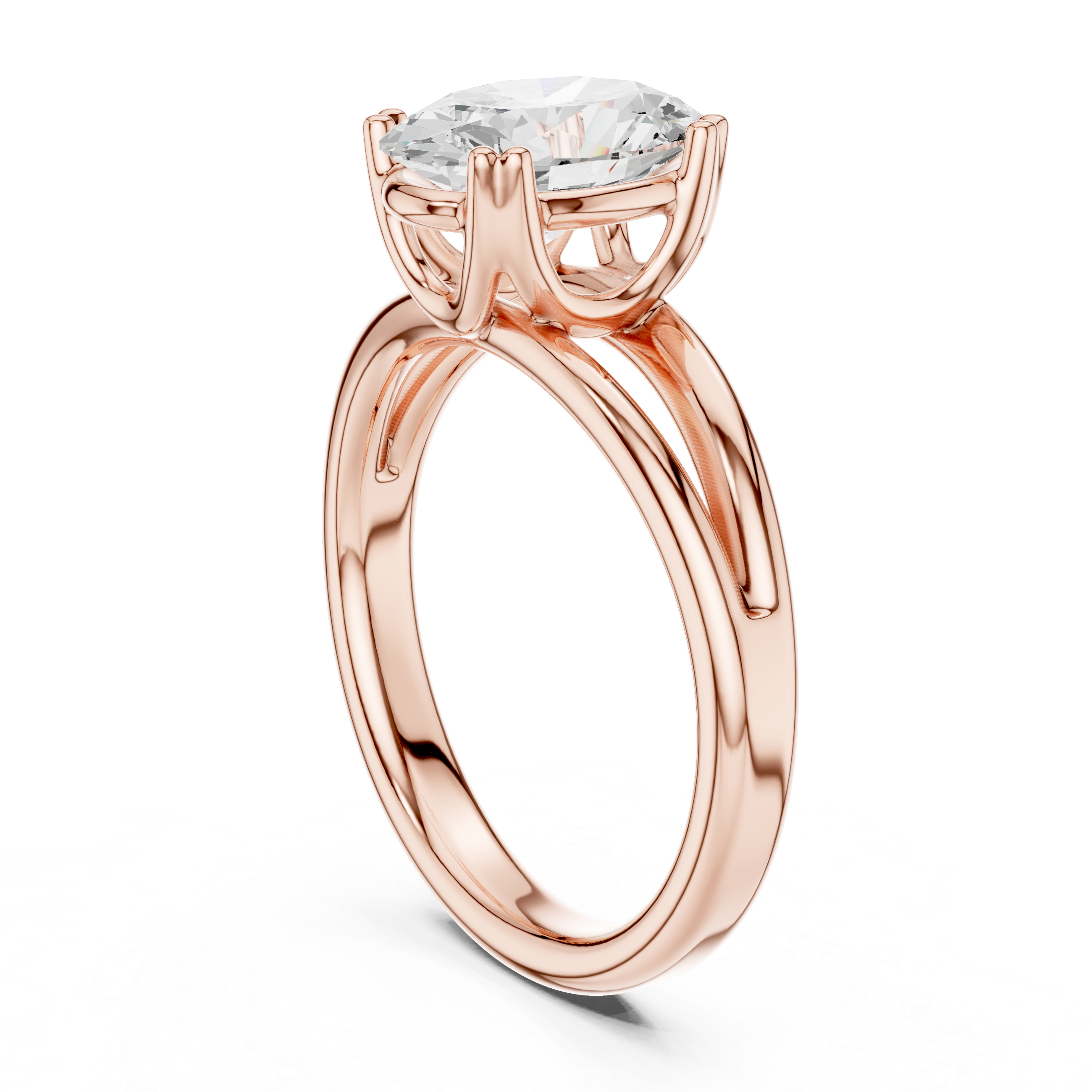 Classic Oval Cut Double Prong Solitaire Diamond Ring