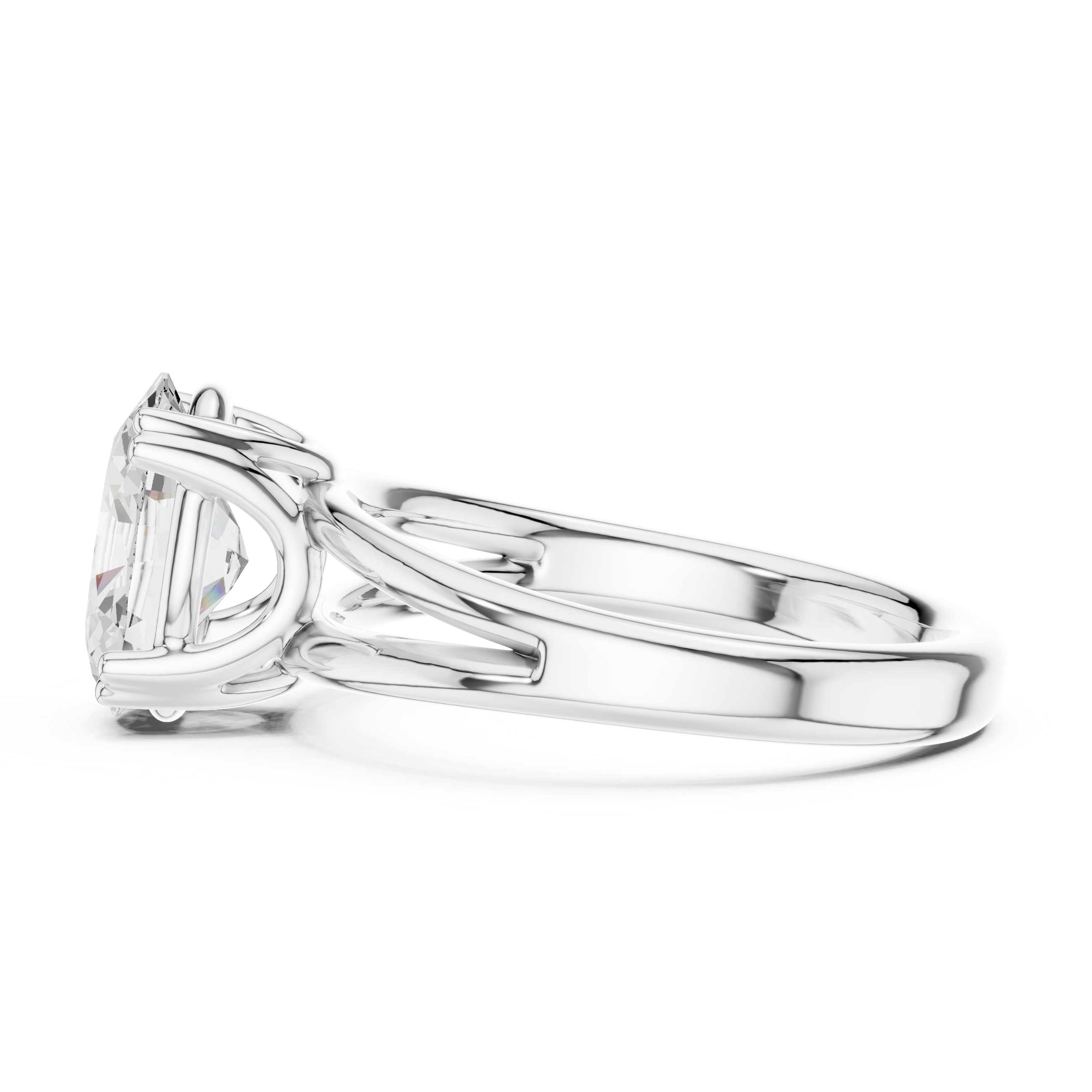 Classic Oval Cut Double Prong Solitaire Diamond Ring