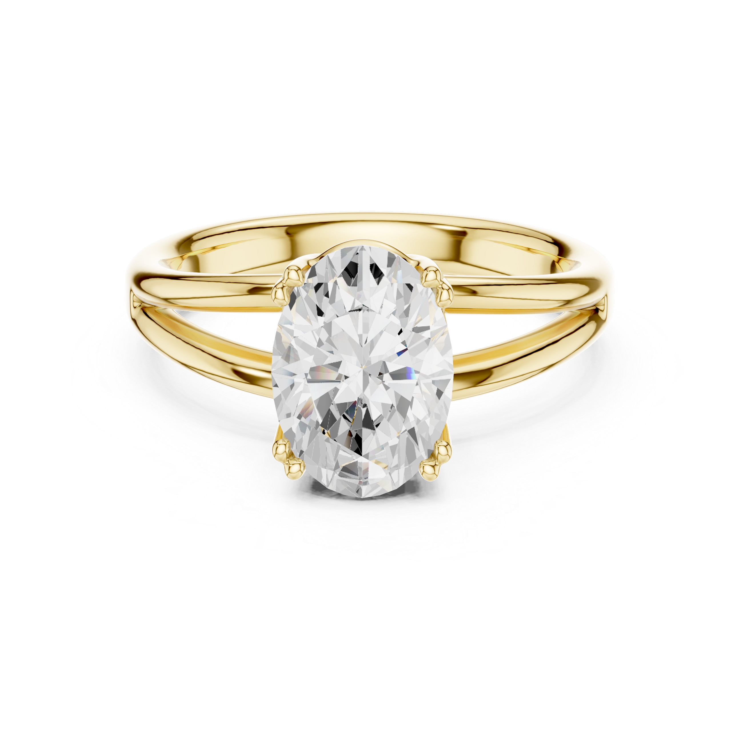 Classic Oval Cut Double Prong Solitaire Diamond Ring