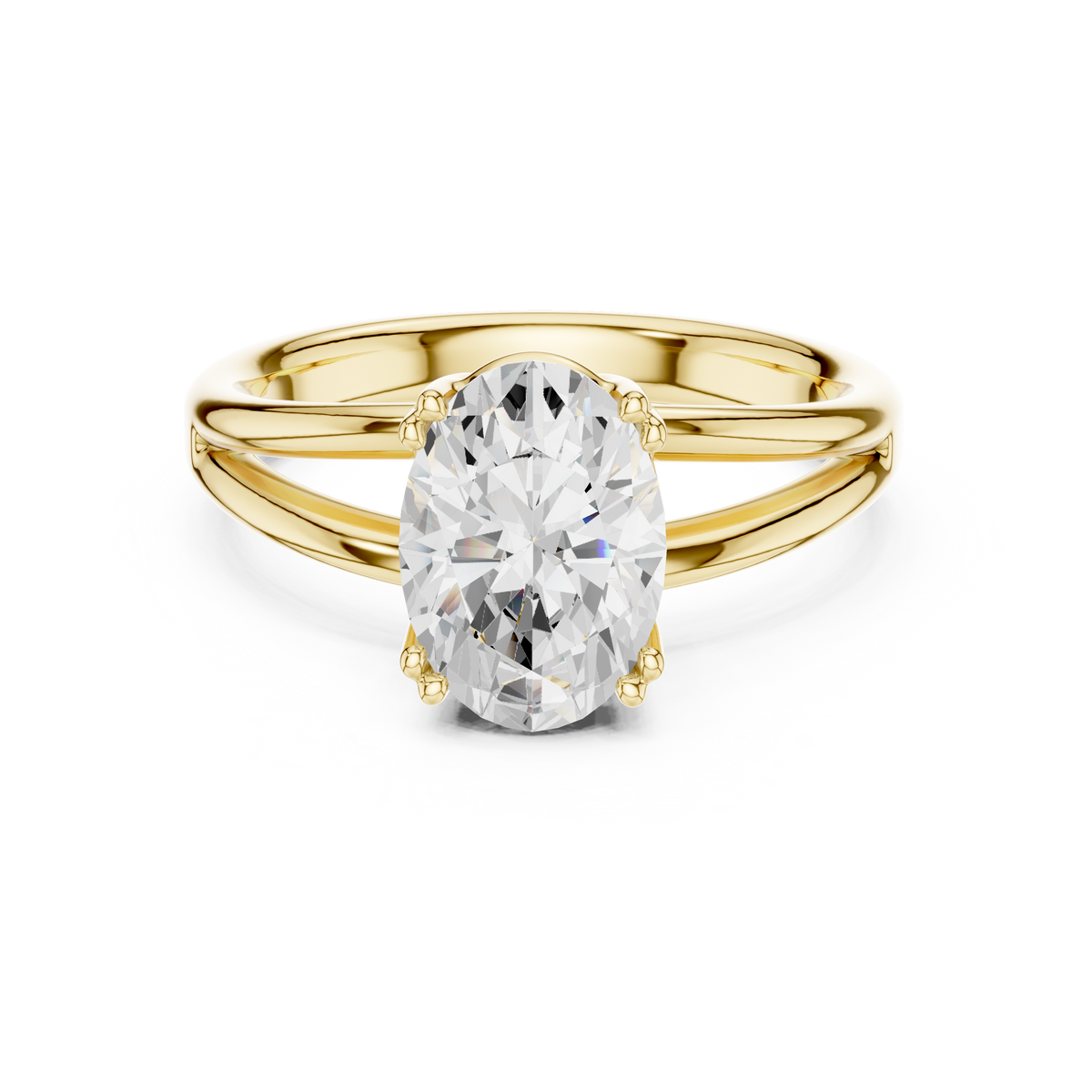 Classic Oval Cut Double Prong Solitaire Diamond Ring