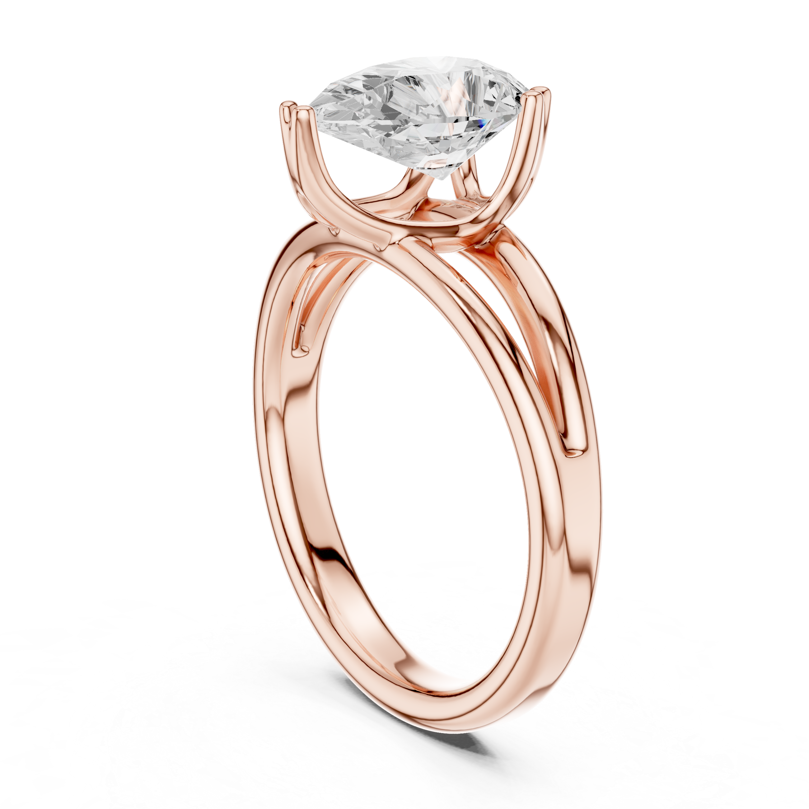 Classic Pear Cut Double Prong Solitaire Diamond Ring
