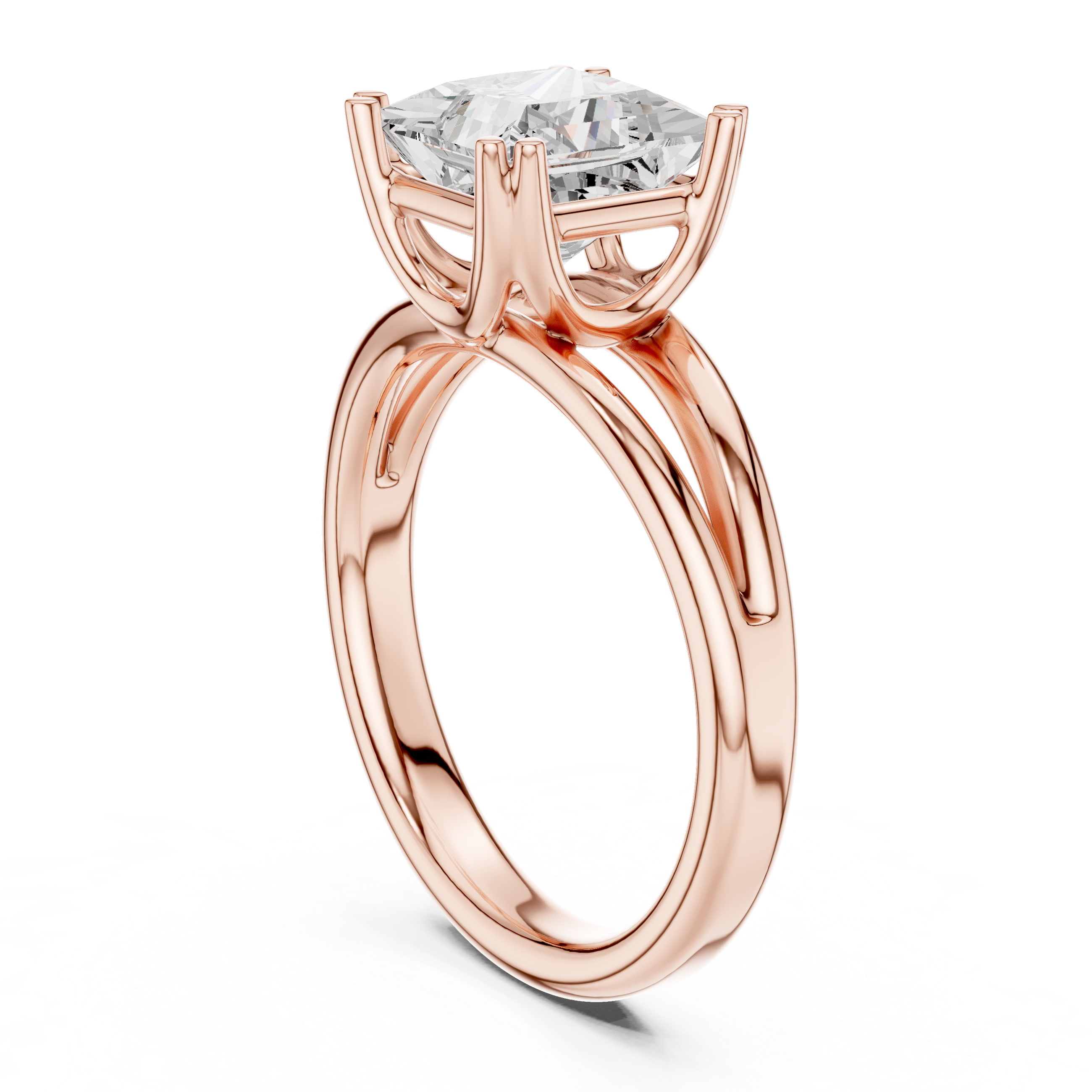 Classic Princess Cut Double Prong Solitaire Diamond Ring