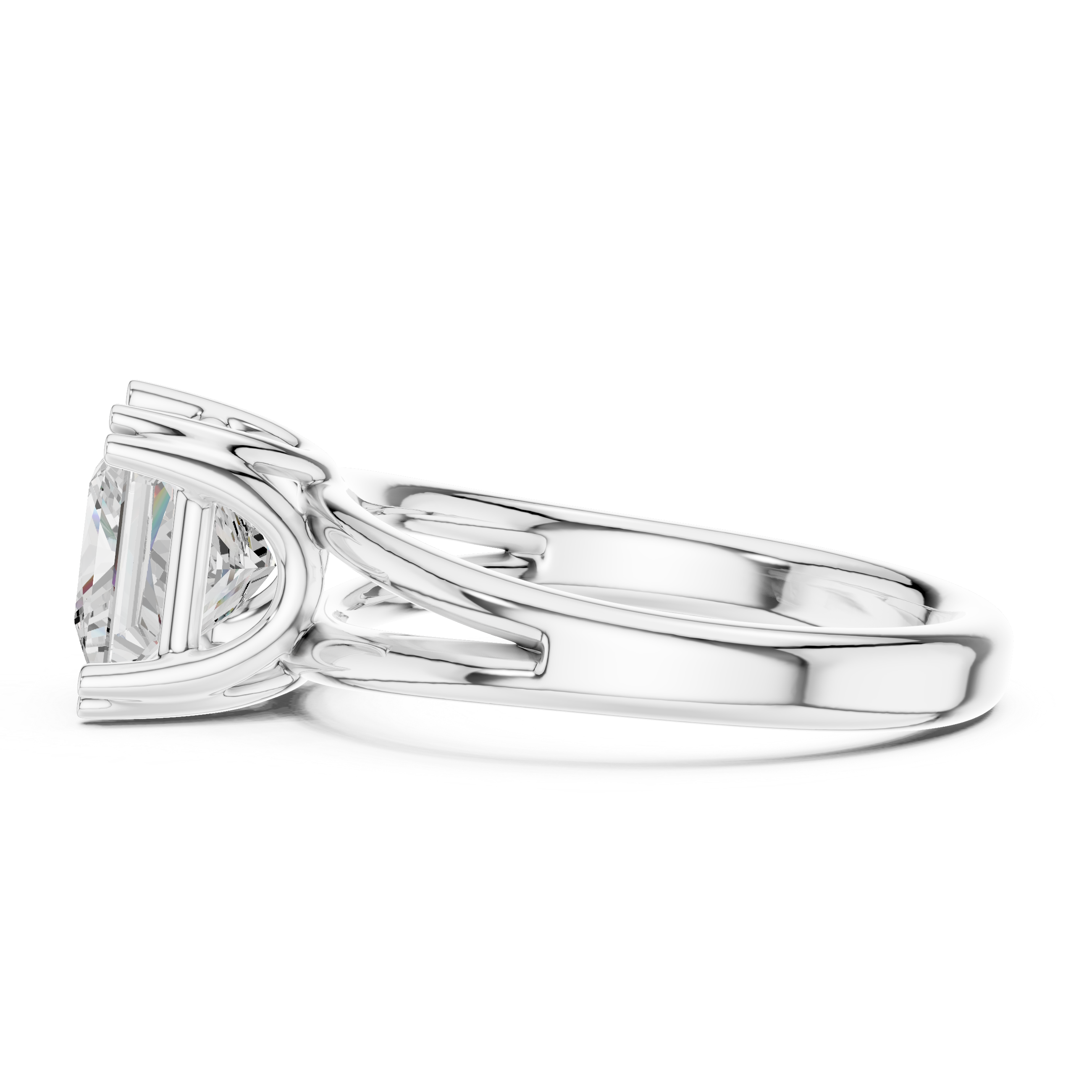 Classic Princess Cut Double Prong Solitaire Diamond Ring