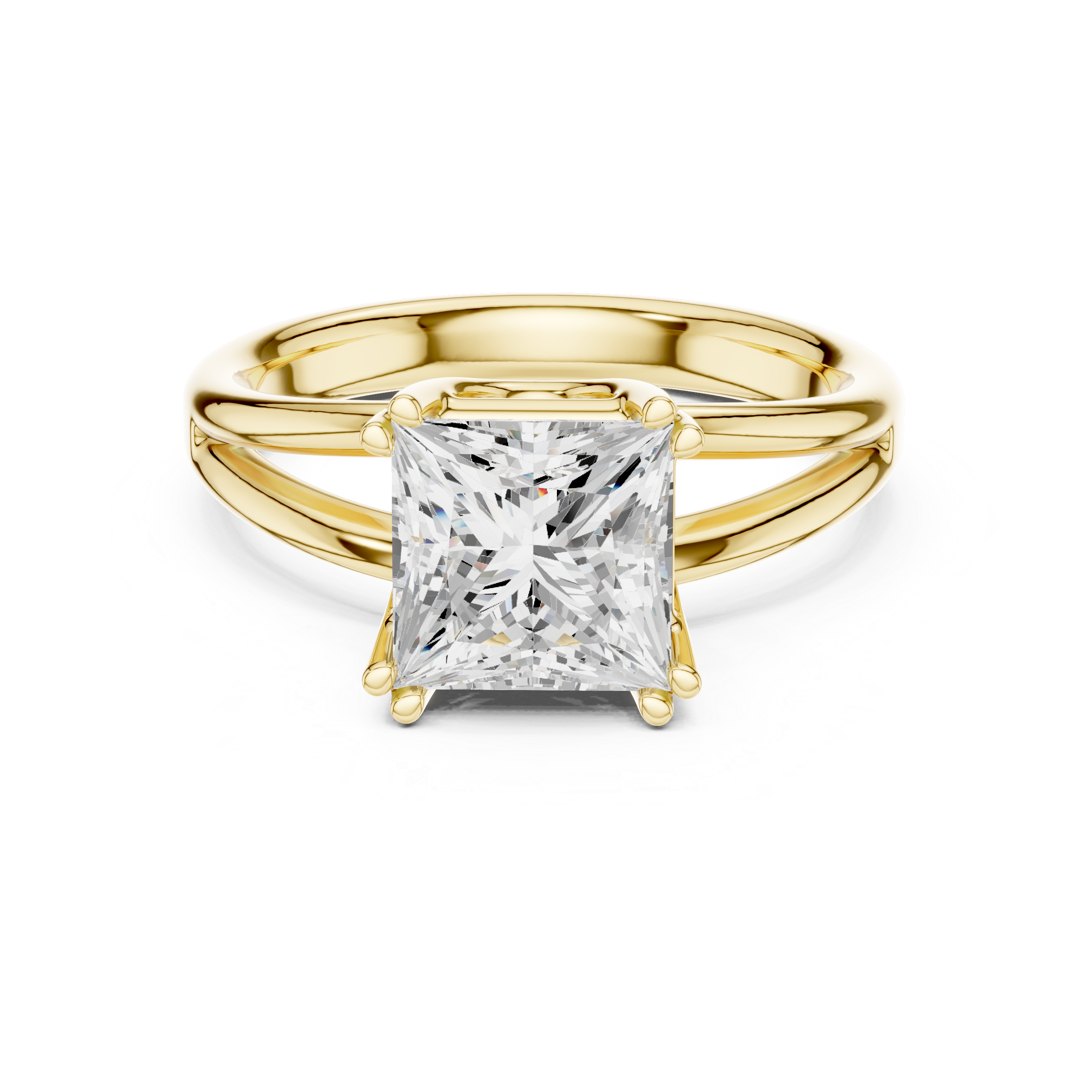 Classic Princess Cut Double Prong Solitaire Diamond Ring