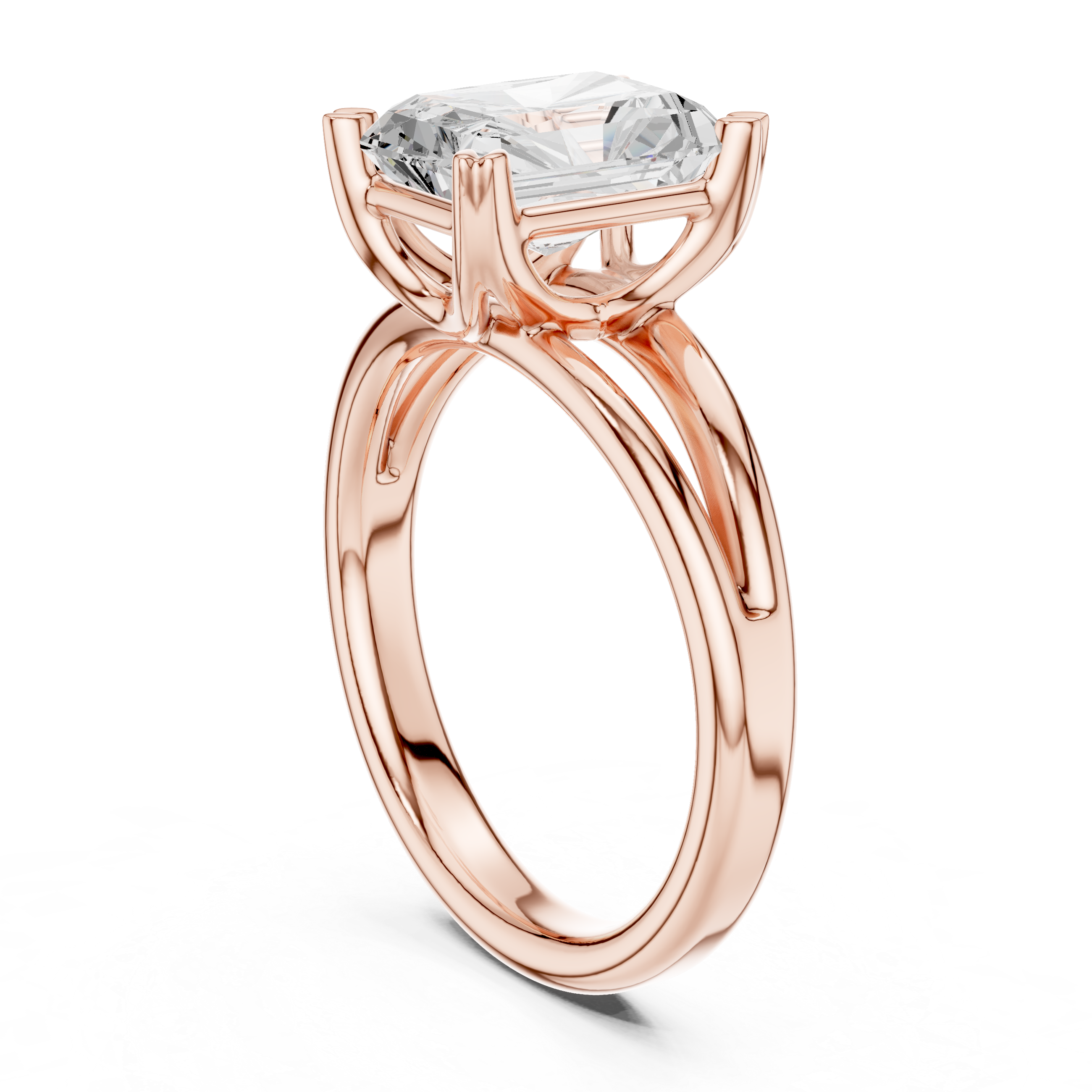 Classic Radiant Cut Double Prong Solitaire Diamond Ring