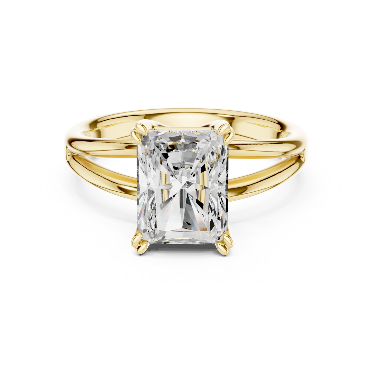 Classic Radiant Cut Double Prong Solitaire Diamond Ring