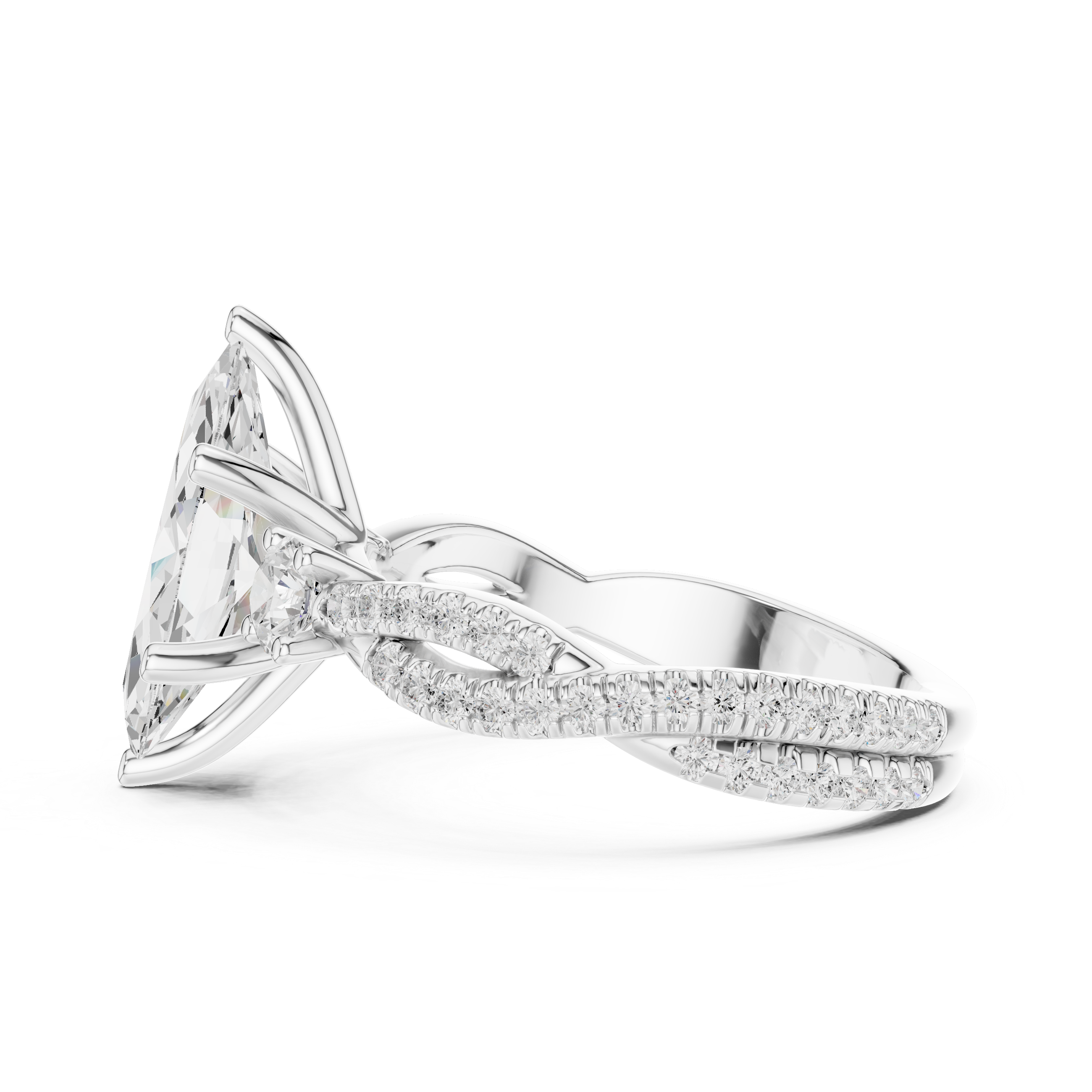 Trio Marquise & Round Twisted Ring