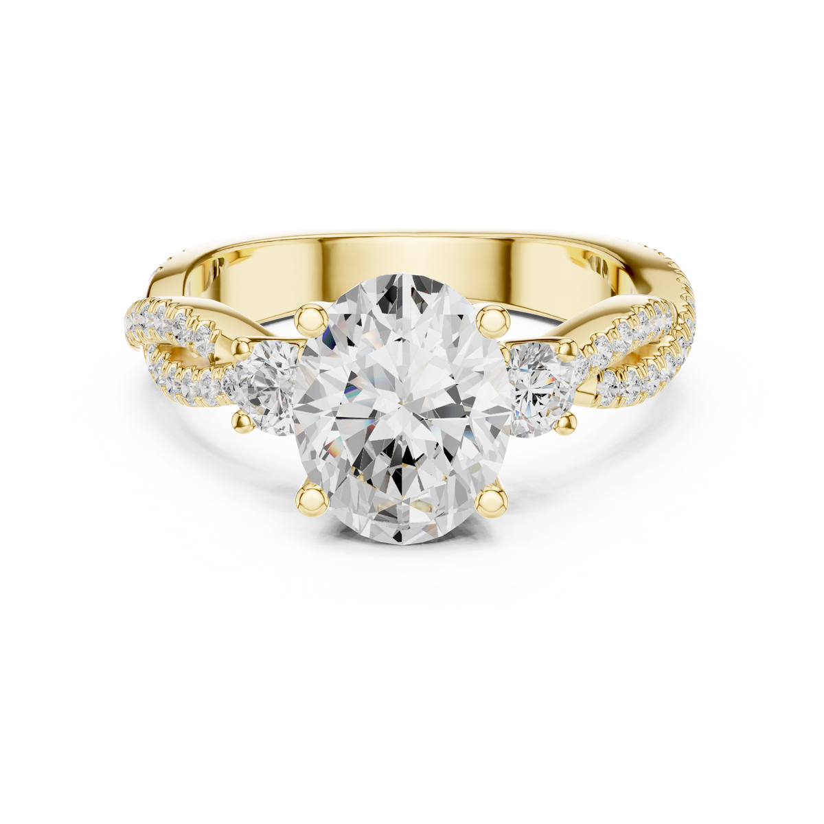 Trio Oval & Round Twisted Ring