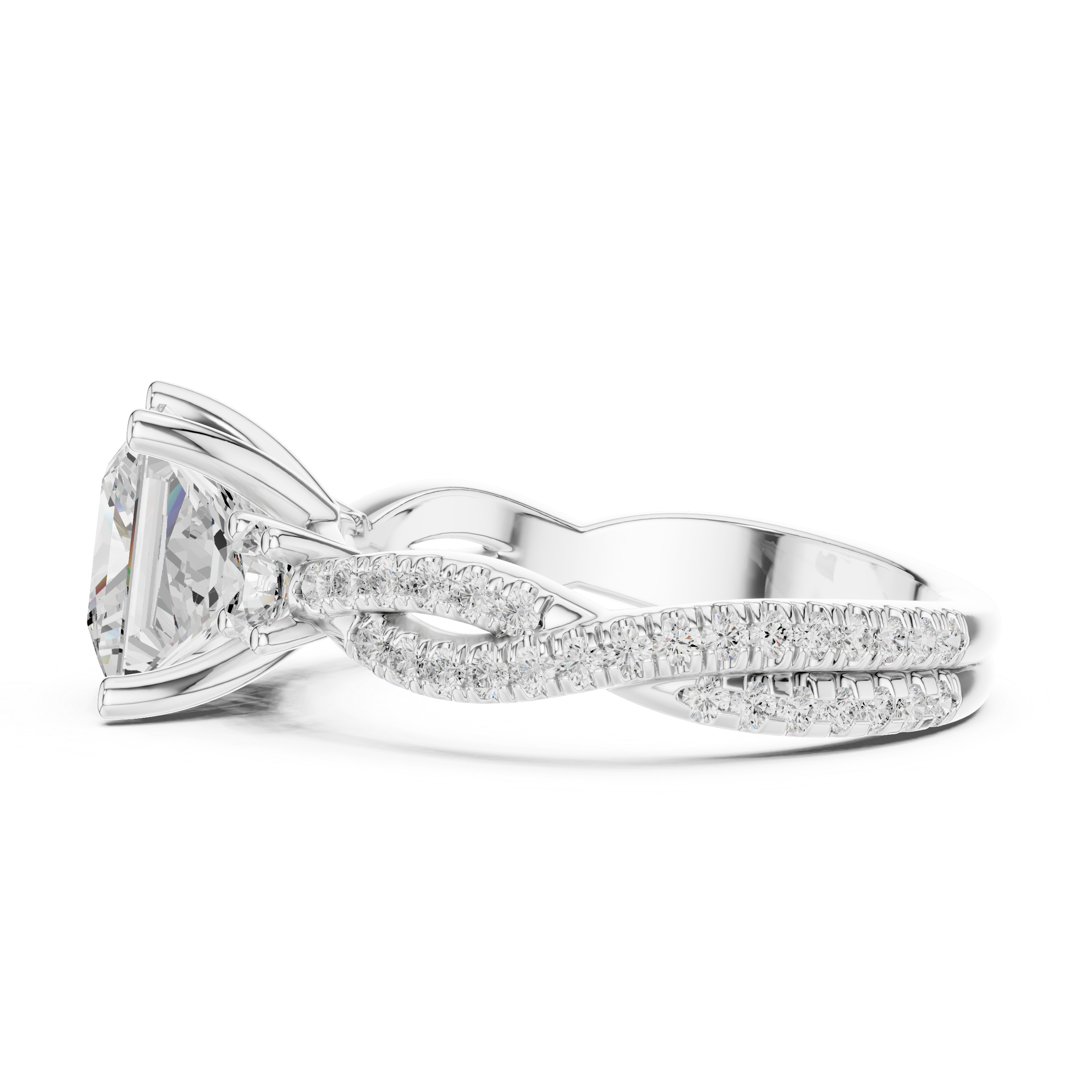 Trio Princess & Round Twisted Ring