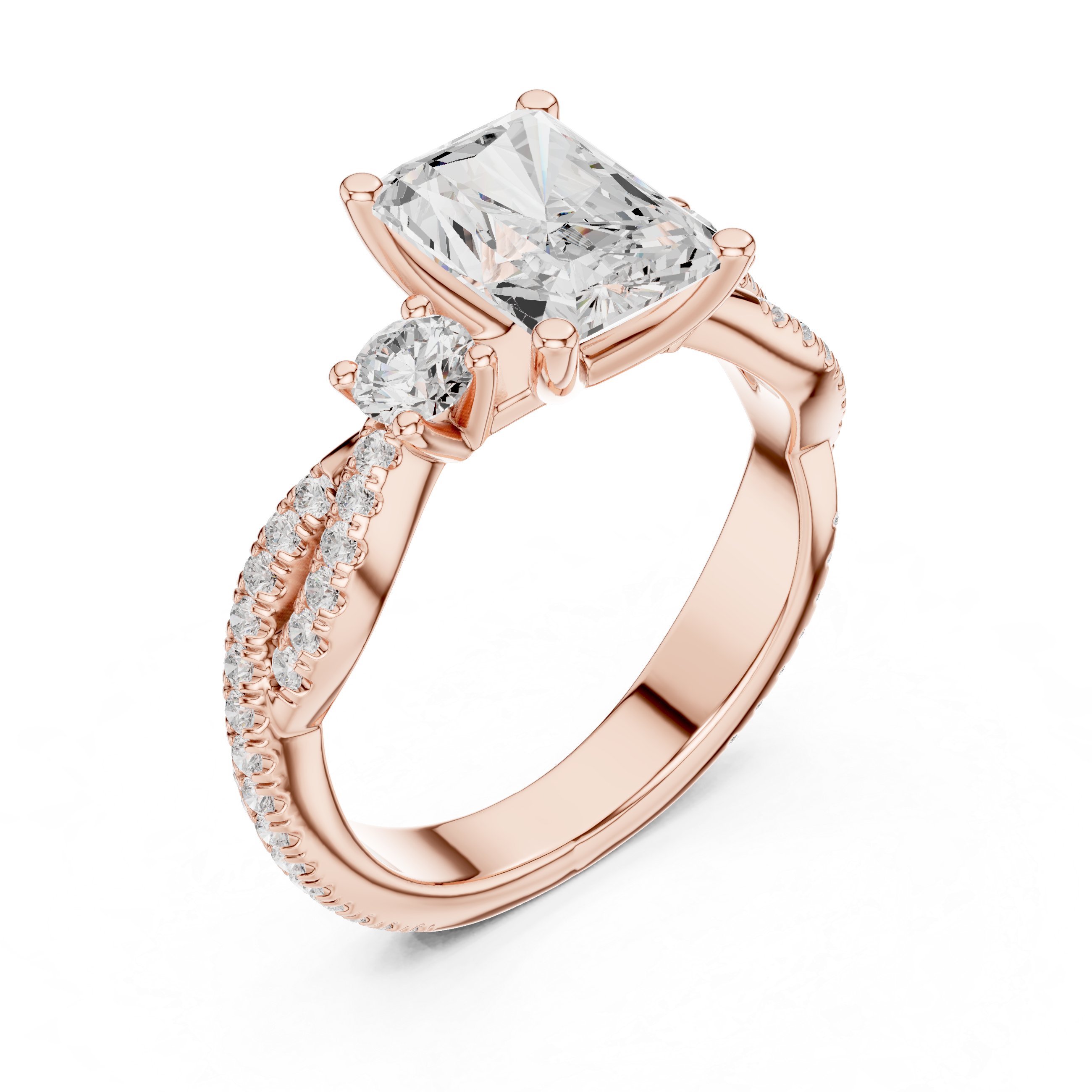 Trio Radiant & Round Twisted Ring