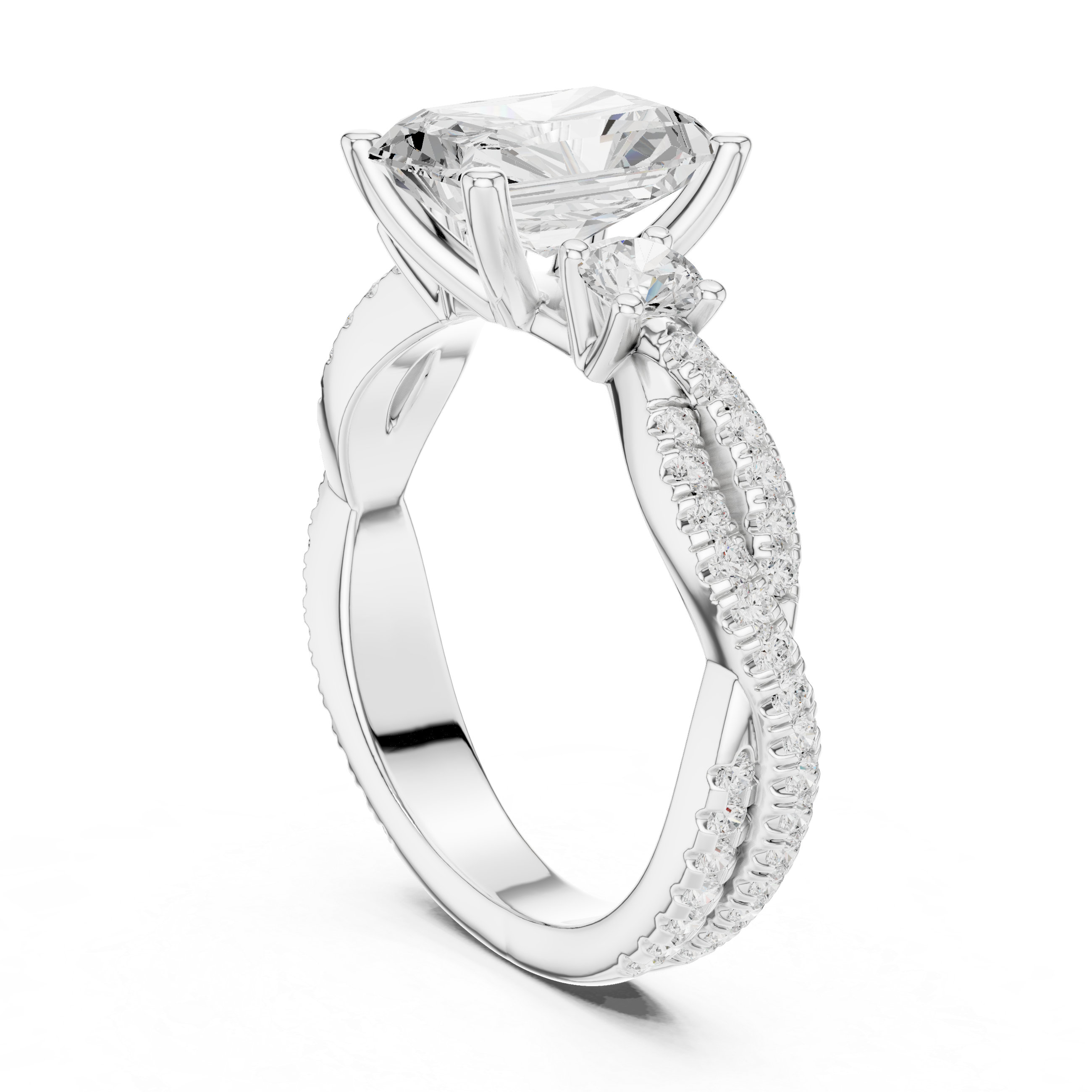 Trio Radiant & Round Twisted Ring